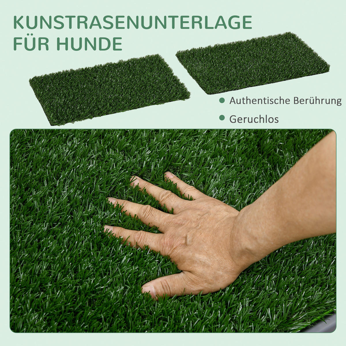 PawHut Hundetoilette grün Kunststoff B/H/L: ca. 41x3,5x67 cm Hundetoilette - grün (67,00/41,00/3,50cm) - PawHut