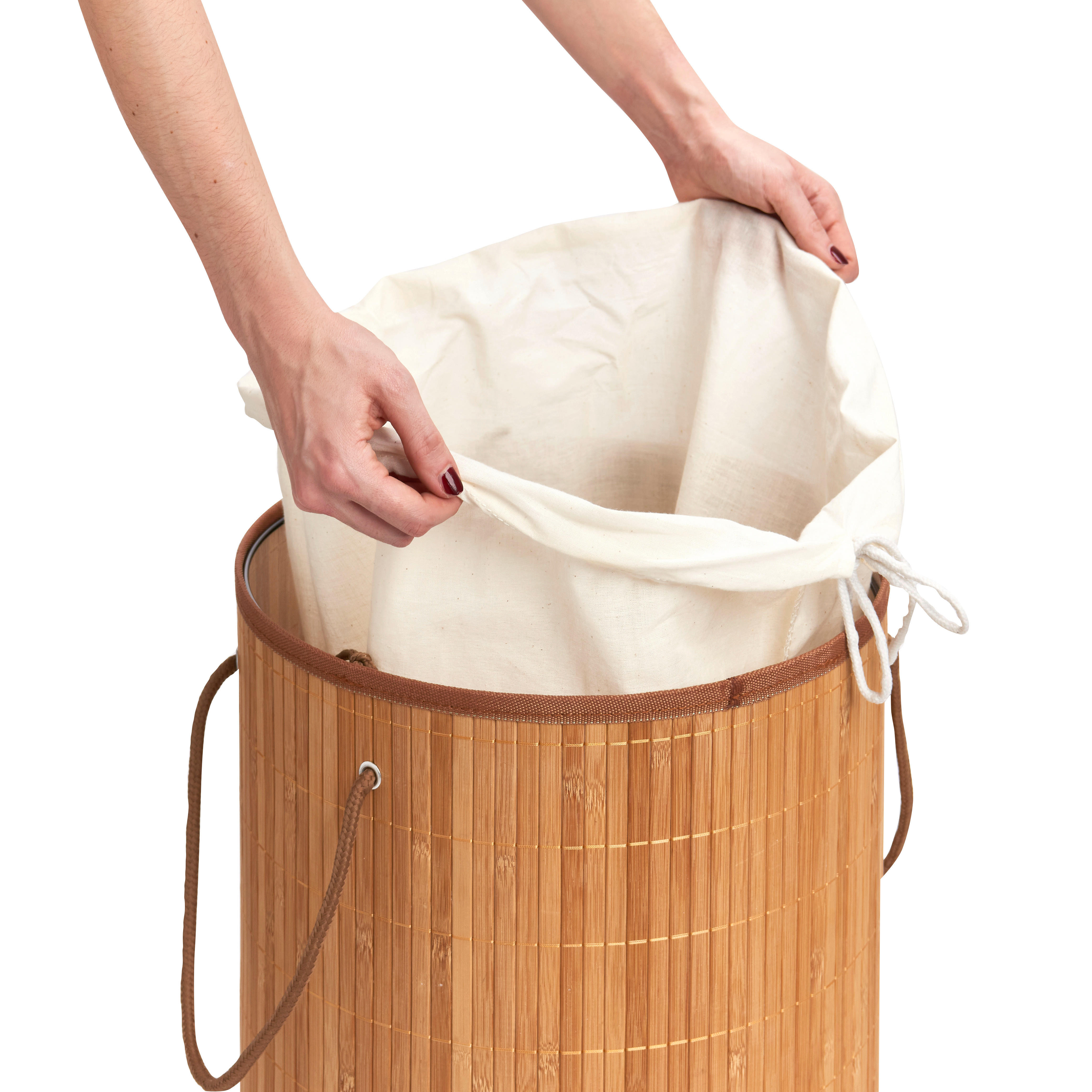 Zeller Wäschesammler natur Bambus B/H/L: ca. 35x60x35 cm Wäschesammler - natur (35,00/35,00/60,00cm) - Zeller