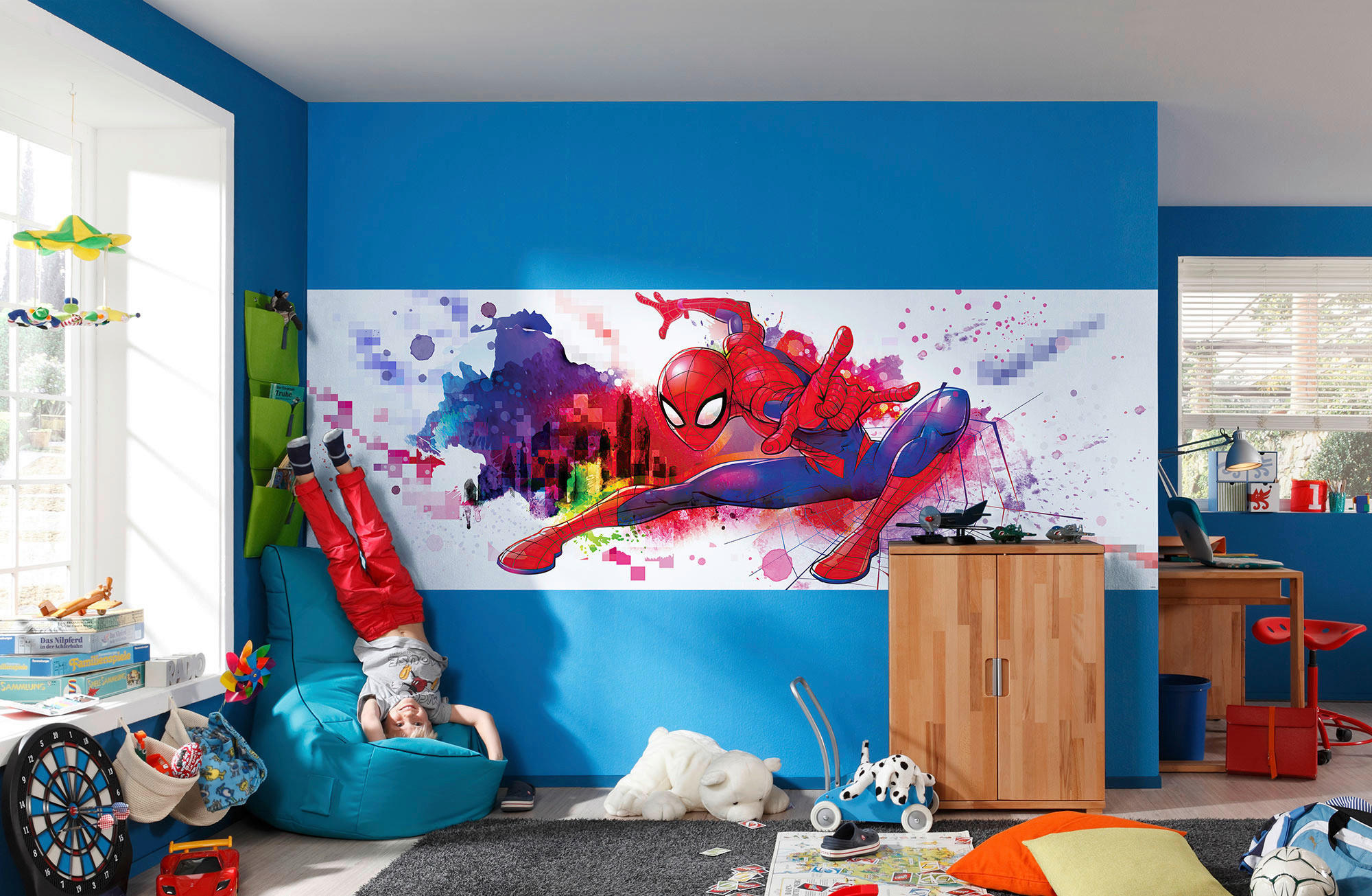 Komar Fototapete Spider-Man Graffiti Art 4-4123 multicolor B/H: ca. 368x127 cm Spider-Man Graffiti Art 4-4123 - multicolor (368,00/127,00cm) - Komar