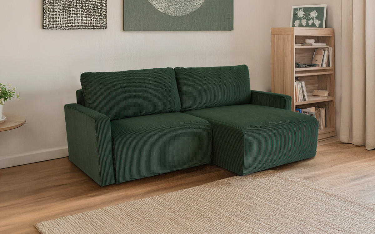 Ecksofa Dave grün Microfaser B/H/T: ca. 227x92x146 cm Dave - schwarz/grün (227,00/92,00/146,00cm)