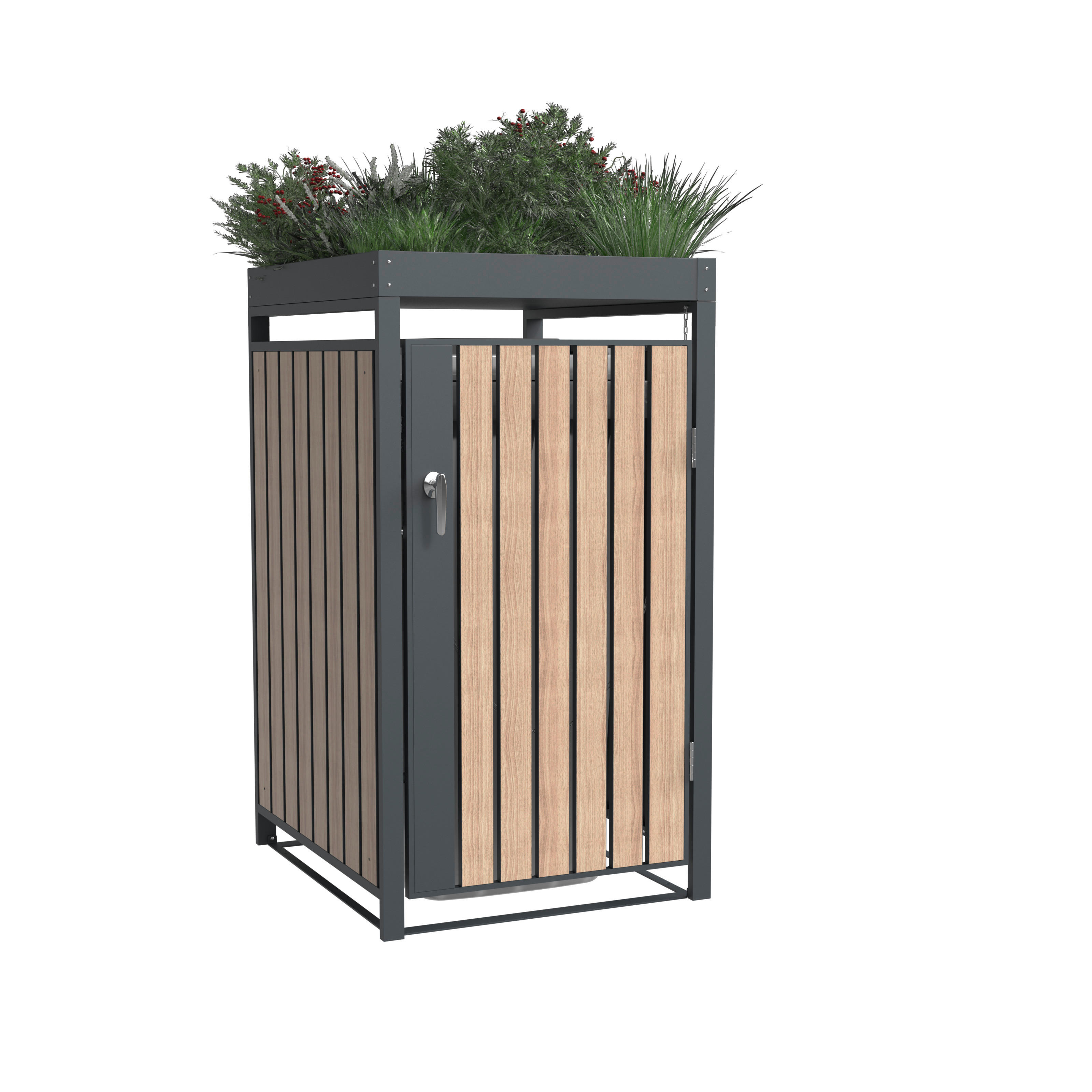 Westmann Mülltonnenbox Planta braun B/H/L: ca. 68x124x84 cm Planta - braun (84,00/68,00/124,00cm) - Westmann