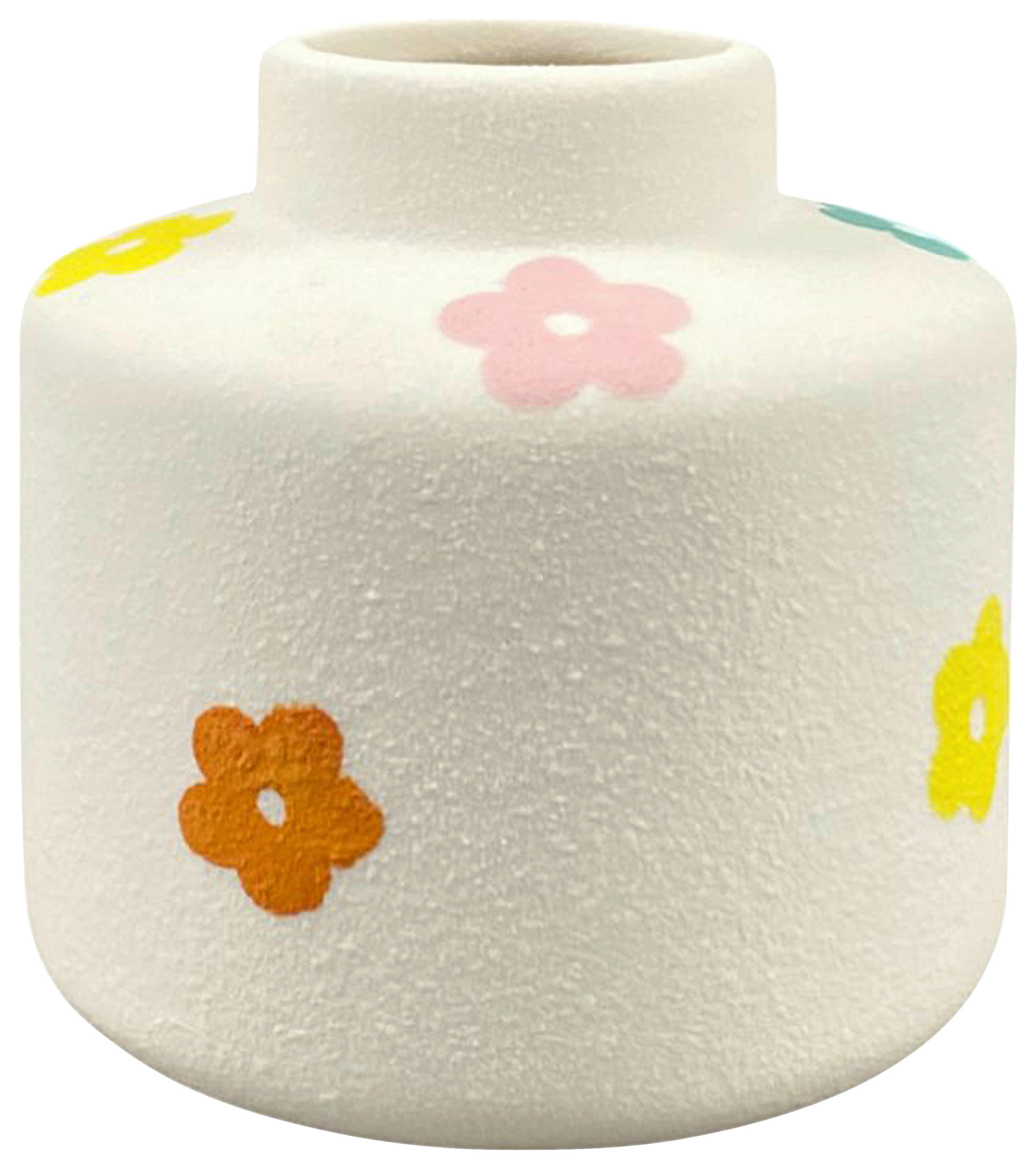 Vase weiß Porzellan B/H/L: ca. 8x8x8 cm Vase_Tilda - weiß/bunt (8,00/8,00/8,00cm)