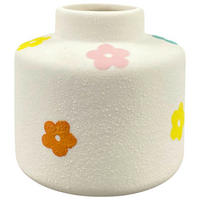 Vase weiß Porzellan B/H/L: ca. 8x8x8 cm Vase_Tilda - weiß/bunt (8,00/8,00/8,00cm)