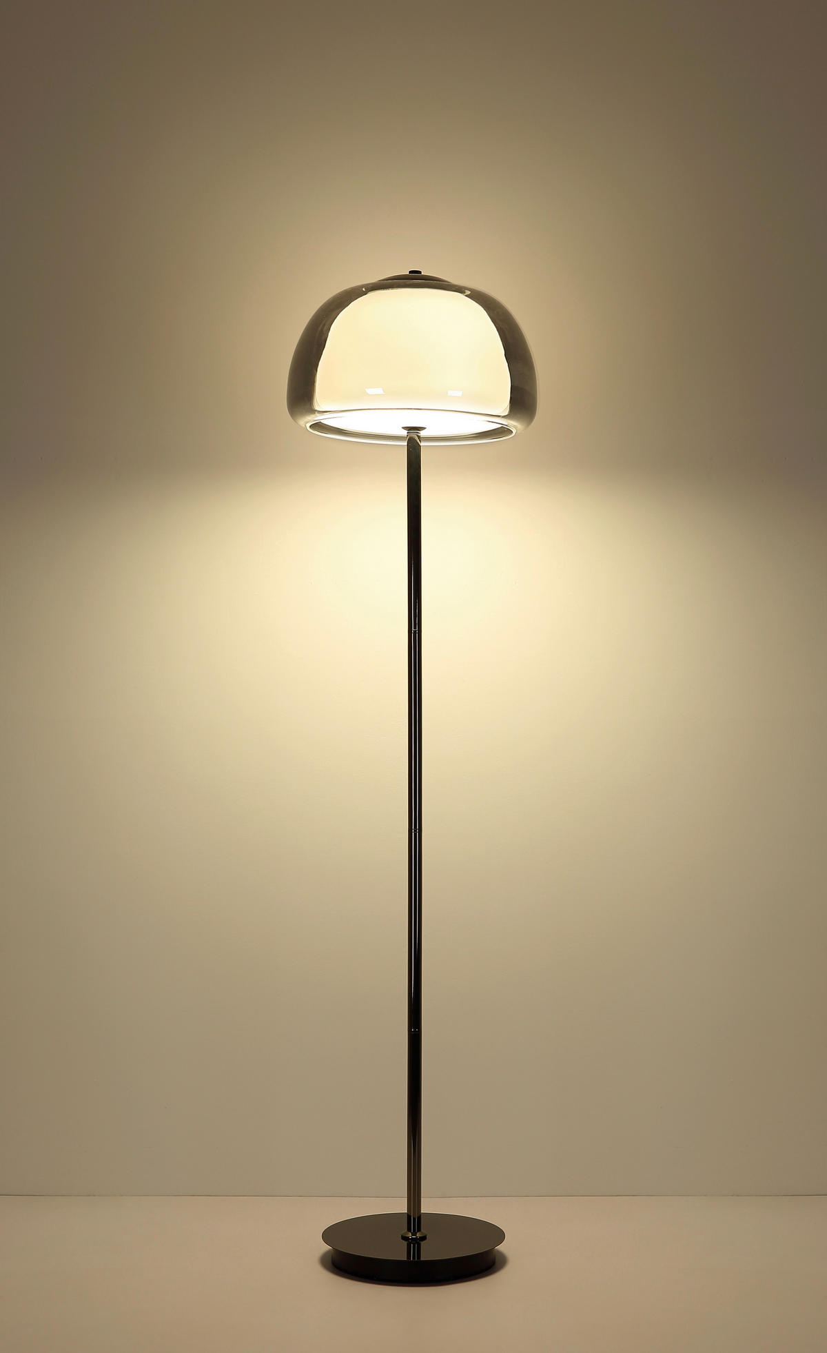 GLOBO Stehleuchte Chrom schwarz Metall Glas B/H/L: ca. 44x37x44 cm Stehleuchte-Avila - schwarz/Chrom (44,00/44,00/37,00cm) - GLOBO