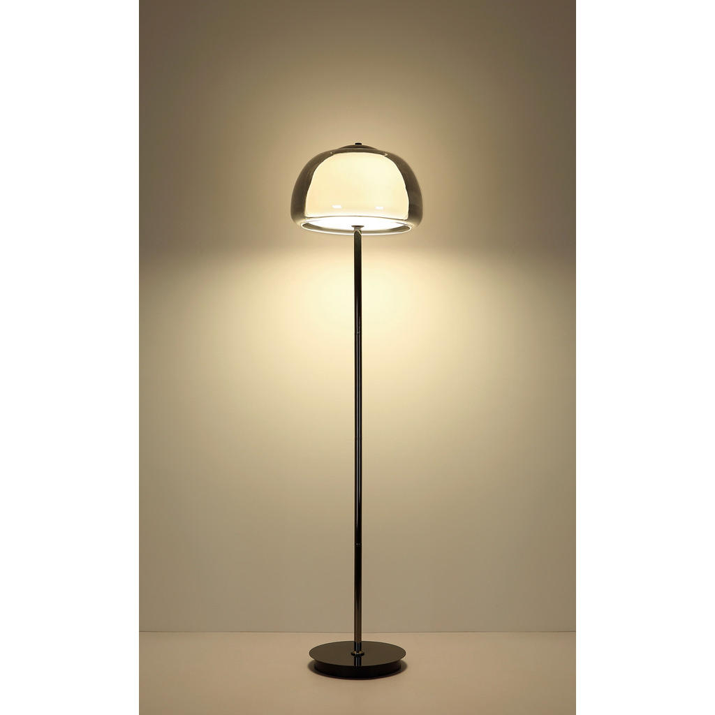 Thumbnail - GLOBO Stehleuchte Chrom schwarz Metall Glas B/H/L: ca. 44x37x44 cm