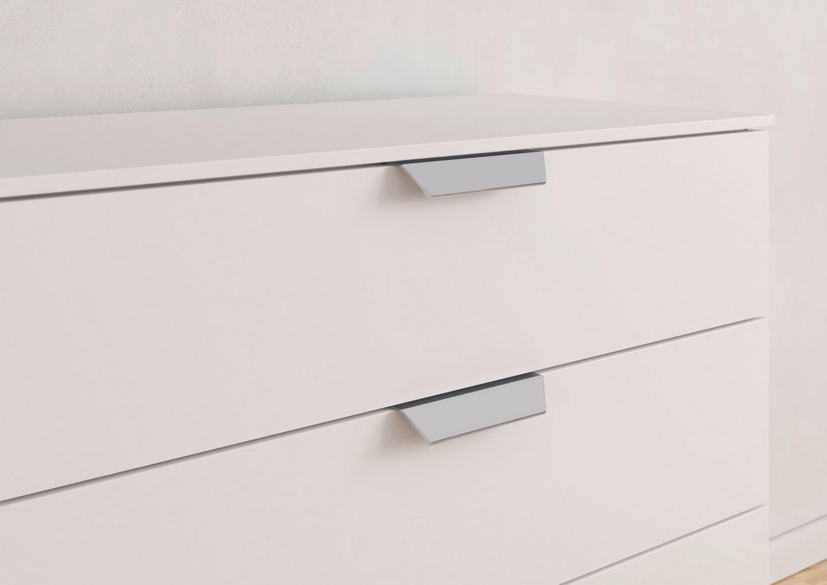 Kommode Aditio Alpinweiß B/H/T: ca. 80x81x42 cm Aditio - Alpinweiß/Alu (80,00/81,00/42,00cm)