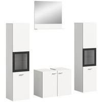Badezimmer-Set BOSTON weiß schwarz B/H/T: ca. 137x186x33 cm BOSTON - weiß/schwarz (137,00/186,00/33,00cm) - xonox.home