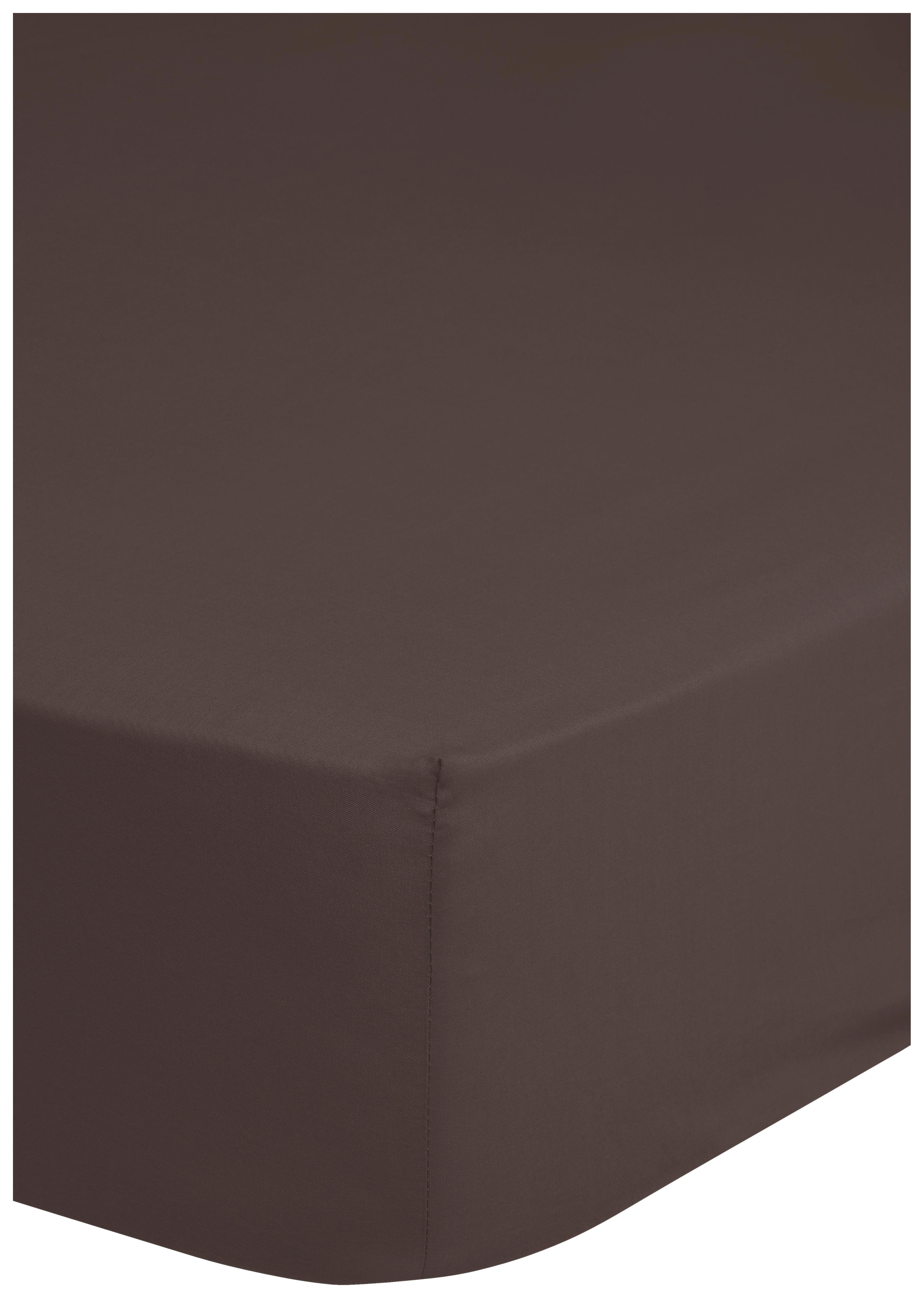 Baumwoll Spannbetttuch Satin Spannbetttuch-Satin 160x200cm - braun (160,00/200,00cm) - HIP