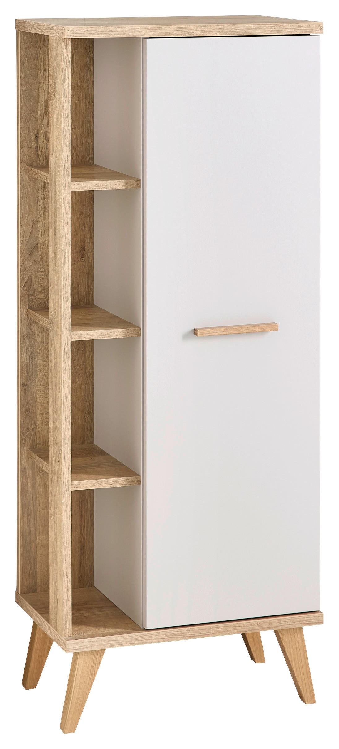 Midischrank Quickset 966 Rivera Eiche Nachbildung creme B/H/T: ca. 51x128x33 cm Quickset 966 - creme/Rivera Eiche (51,00/128,00/33,00cm)