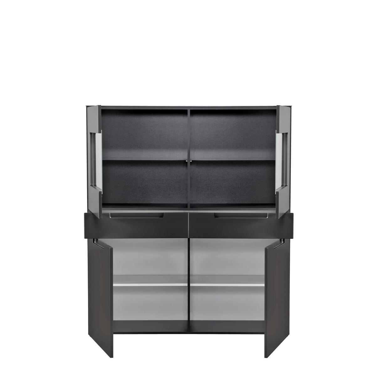 Highboard Mailand anthrazit matt MDF B/H/T: ca. 128x147x40 cm Mailand - anthrazit (128,00/147,00/40,00cm)
