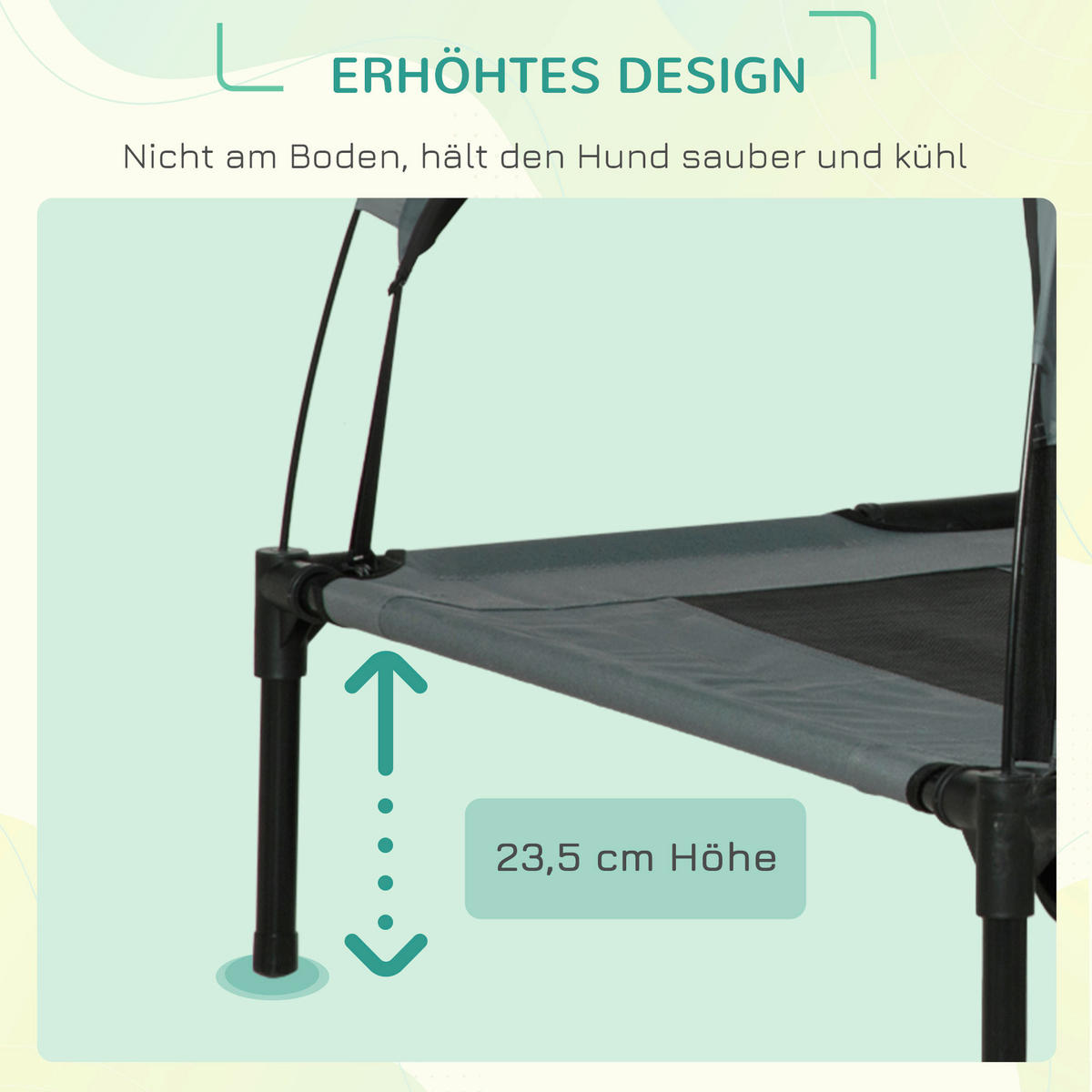 PawHut Hunde-Zubehör grau Edelstahl B/H/L: ca. 92x122x108 cm Hundebett - schwarz/grau (108,00/92,00/122,00cm) - PawHut