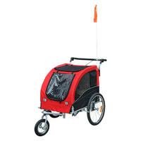 PawHut Fahrradanhänger 20 Zoll schwarz schwarz B/H/L: ca. 90x110x130 cm Radanhänger f. Hunde 5663-1289 - rot/schwarz (130,00/90,00/110,00cm) - PawHut