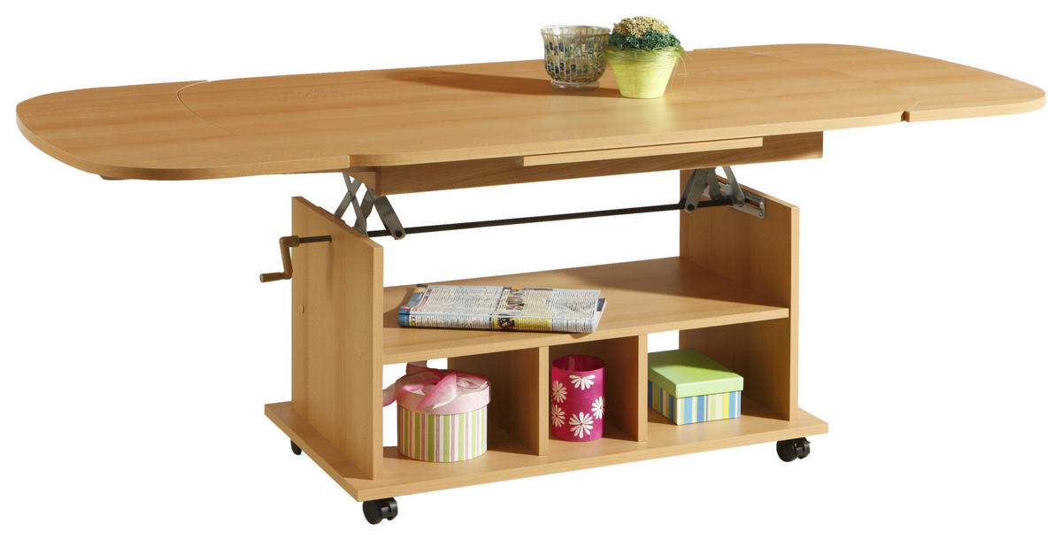 Couchtisch Babsi III buche Nachbildung B/H/T: ca. 107x53x67 cm Babsi III - buche/schwarz (107,00/53,00/67,00cm) - Hela