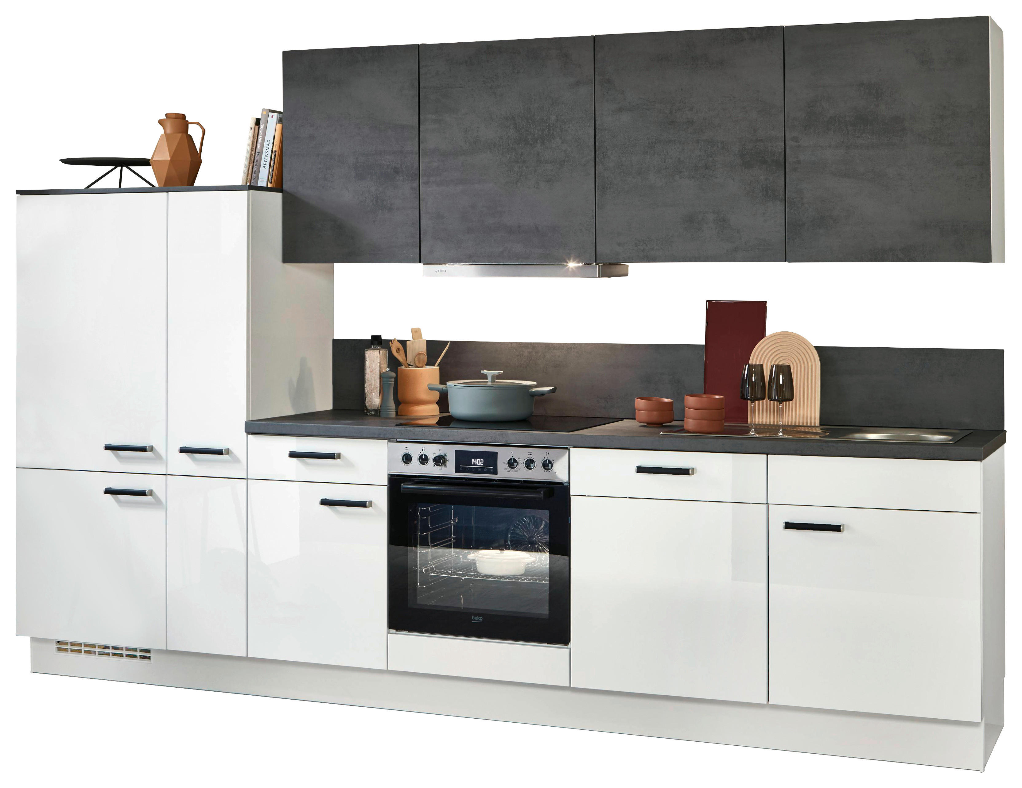 nobilia Küchenblock Flash Alpinweiß B/T: ca. 320x60 cm Flash - Beton/Alpinweiß (320,00/60,00cm) - nobilia
