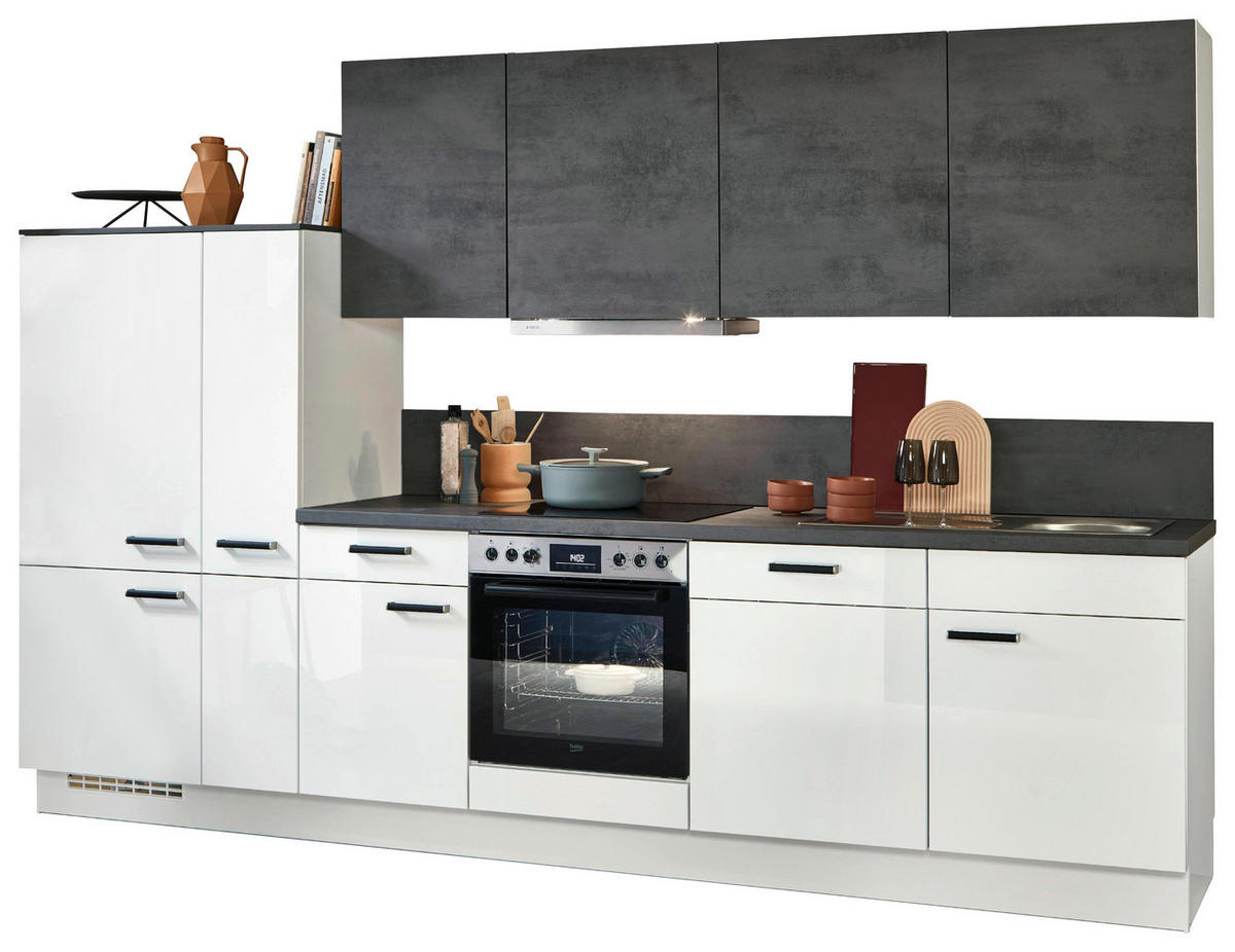 nobilia Küchenblock Flash Alpinweiß B/T: ca. 320x60 cm Flash - Beton/Alpinweiß (320,00/60,00cm) - nobilia