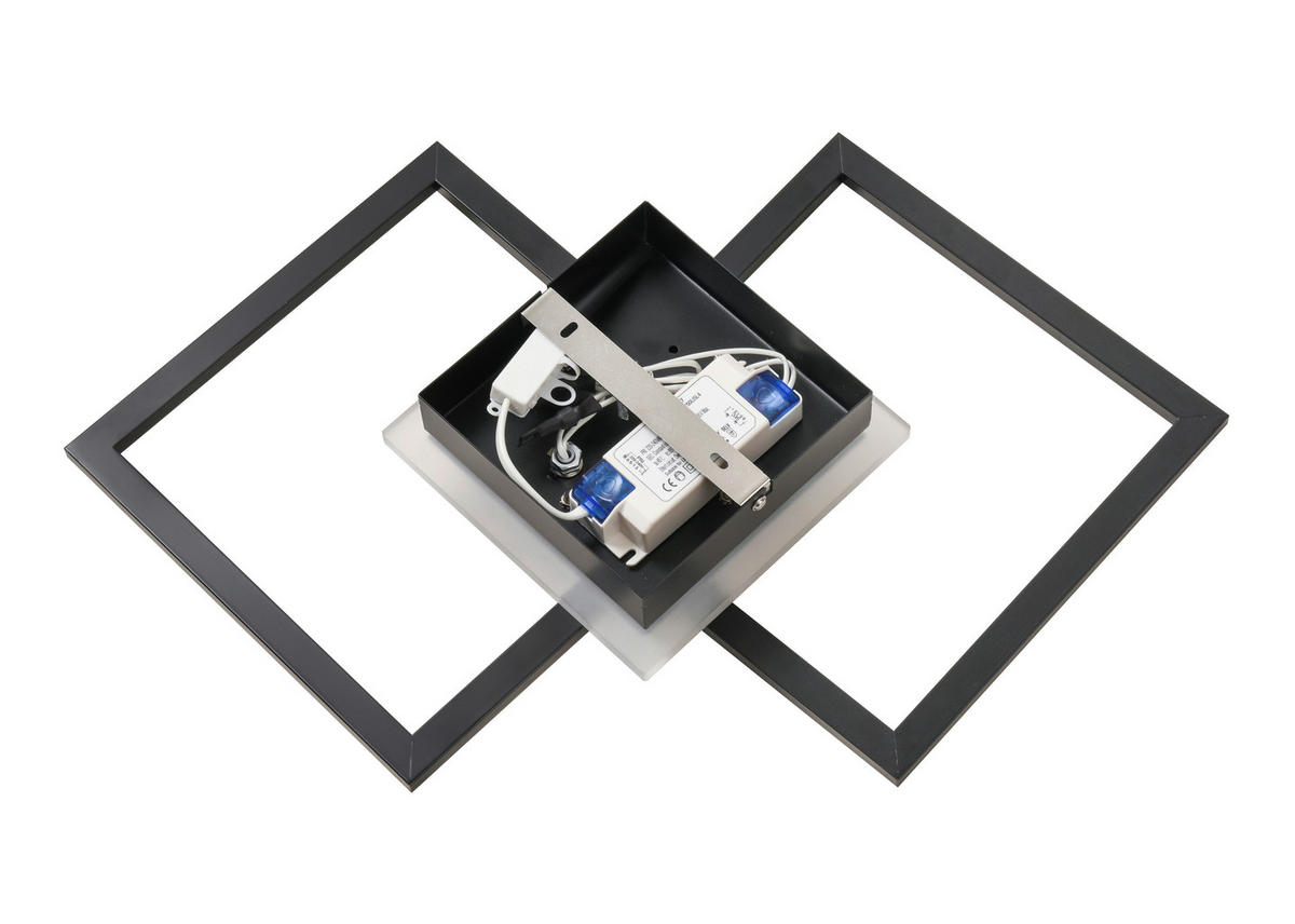 POCOline Deckenleuchte schwarz Metall B/H/L: ca. 54x7,5x33 cm LED-Deckenleuchte_Rhombus - schwarz (33,00/54,00/7,50cm) - POCOline