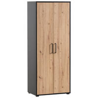 Hochschrank Aino Eiche Artisan Nachbildung schwarz matt B/H/T: ca. 65x163,6x41 cm Aino - Eiche/schwarz (65,00/163,60/41,00cm) - Möbelpartner