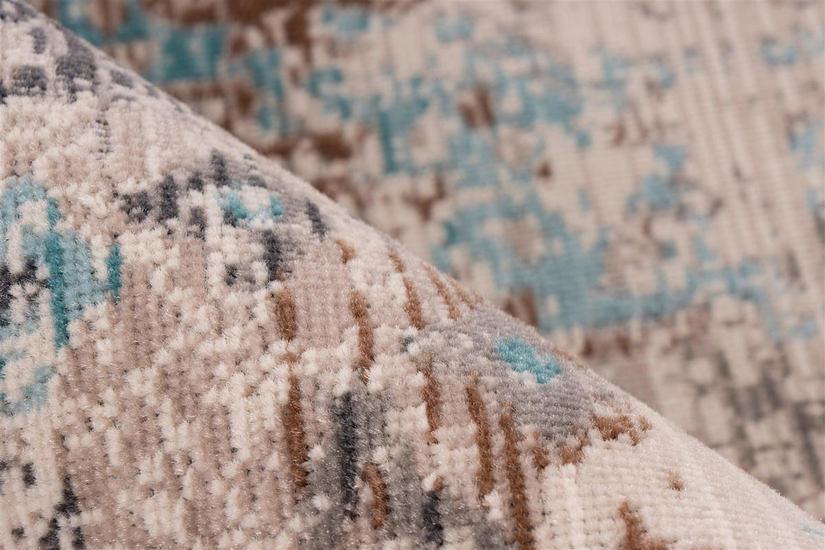 me gusta Kurzflorteppich Anouk 325 hellblau B/H/L: ca. 80x0,35x150 cm Anouk 325 - hellblau/taupe (150,00/80,00/0,35cm) - me gusta