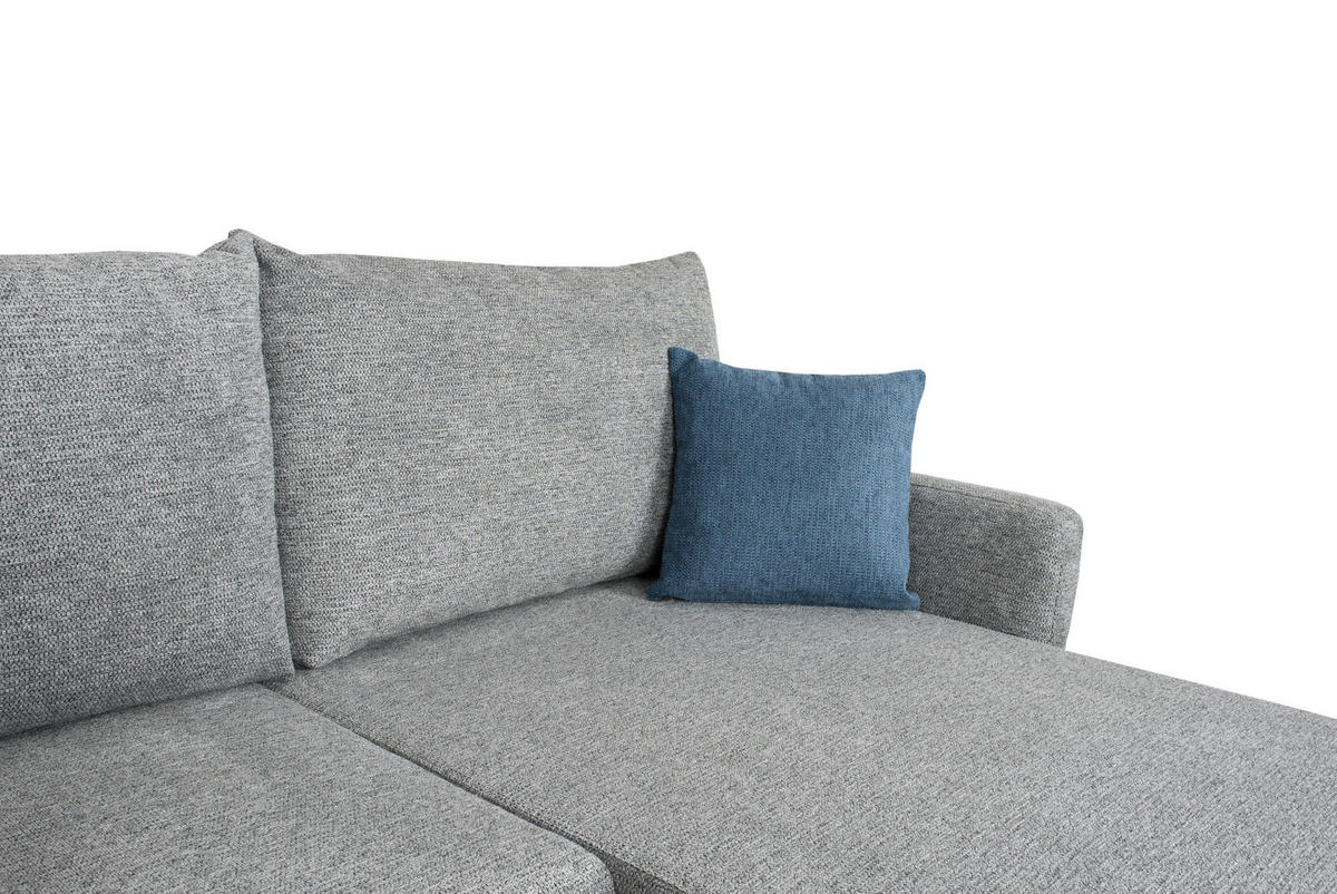 Ecksofa Marseille II grau Webstoff B/H/T: ca. 218x90x168 cm Marseille II - schwarz/grau (218,00/90,00/168,00cm)