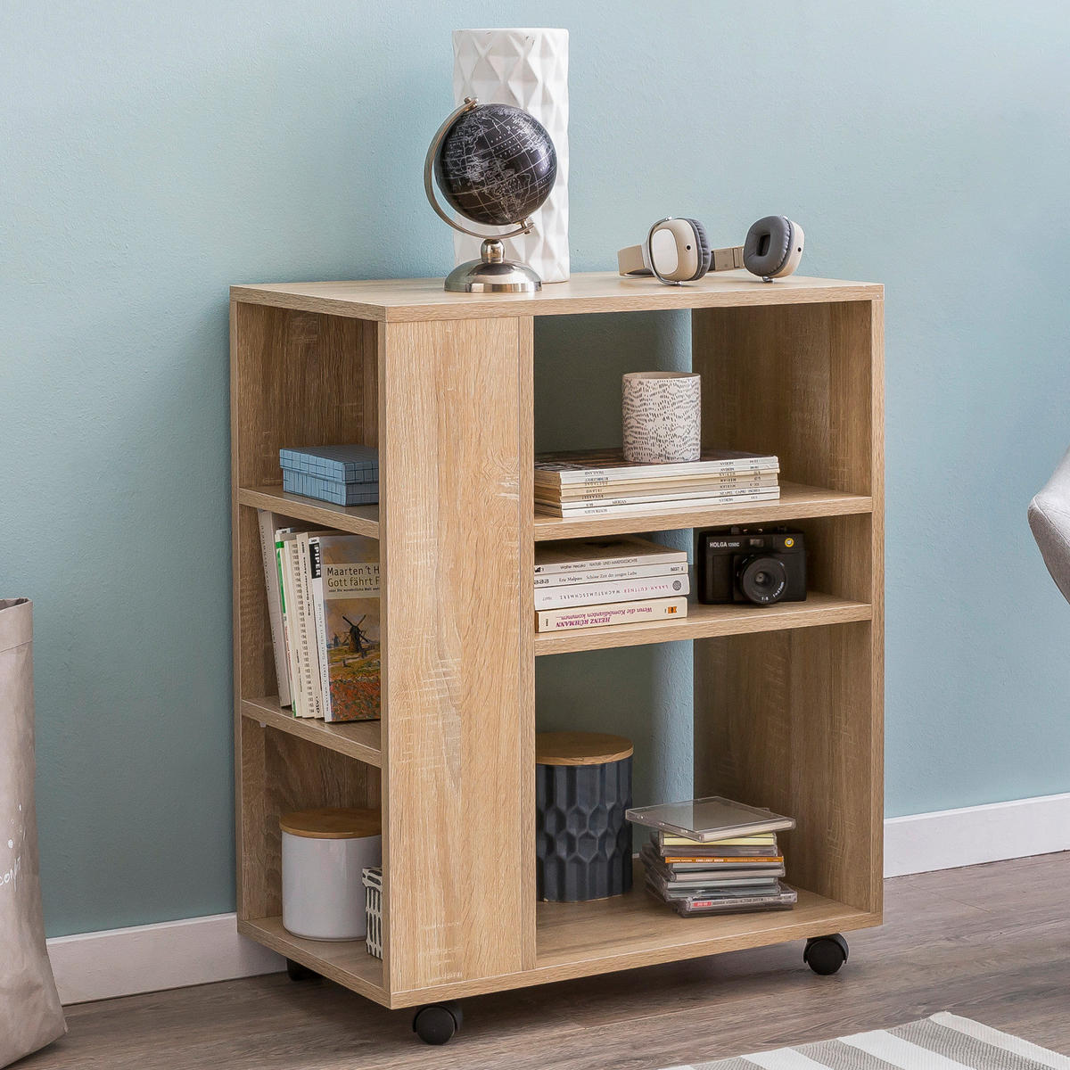 Regal Eiche Sonoma Nachbildung B/H/T: ca. 60x75x35 cm Regal - Eiche (60,00/75,00/35,00cm) - Wohnling