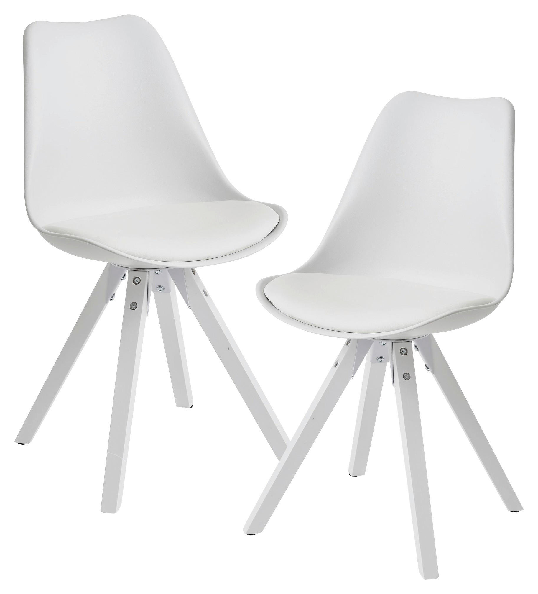 Stuhl 2er-Set. weiß B/H/T: ca. 49x87x52 cm 2er-Set. - weiß (49,00/87,00/52,00cm) - Wohnling