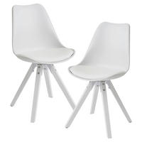 Stuhl 2er-Set. weiß B/H/T: ca. 49x87x52 cm 2er-Set. - weiß (49,00/87,00/52,00cm) - Wohnling