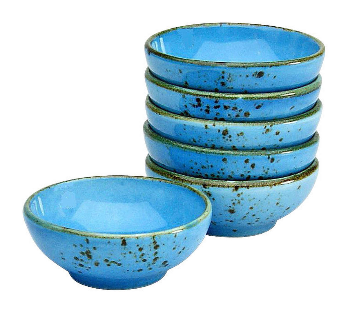 CreaTable Schalen-Set NATURE COLLECTION blau Steinzeug D: ca. 8 cm NATURE COLLECTION - blau (8,00cm) - CreaTable