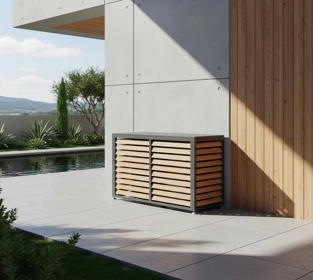 Westmann Verkleidung Wärmepumpe Boxa Holzoptik B/H/L: ca. 140x97x56 cm Boxa - Holzoptik (56,00/140,00/97,00cm) - Westmann