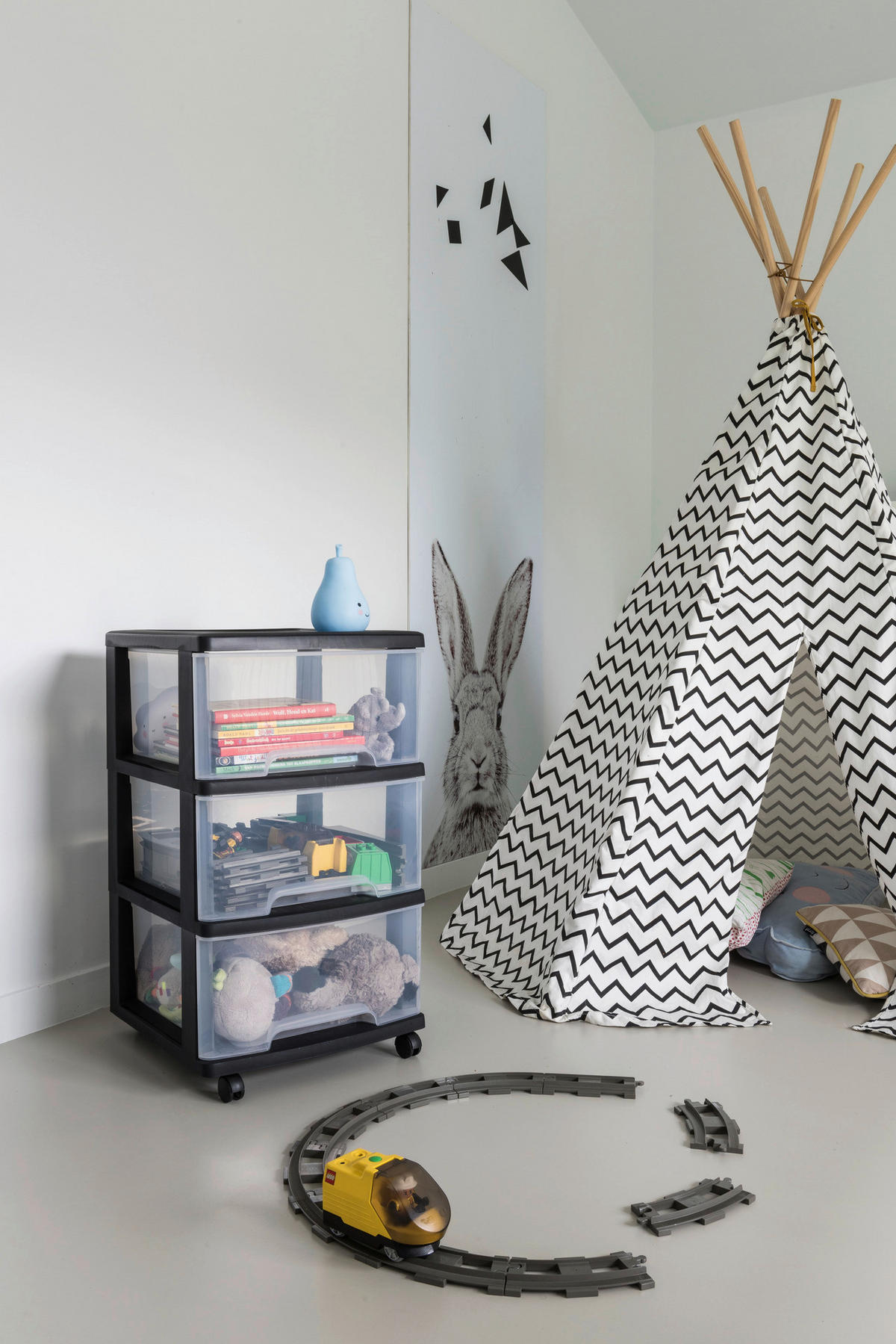 Curver Schubladenturm transparent B/H/L: ca. 39x64,5x37 cm Schubladenturm_Essentials - schwarz/transparent (37,00/39,00/64,50cm) - Curver