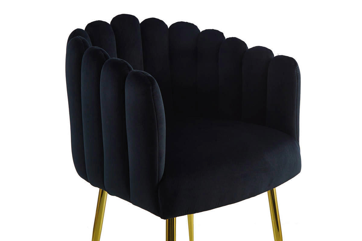 Stuhl Mucha 101 schwarz Microfaser B/H/T: ca. 59x85x56 cm Mucha 101 - gold/schwarz (59,00/85,00/56,00cm) - 360 Living