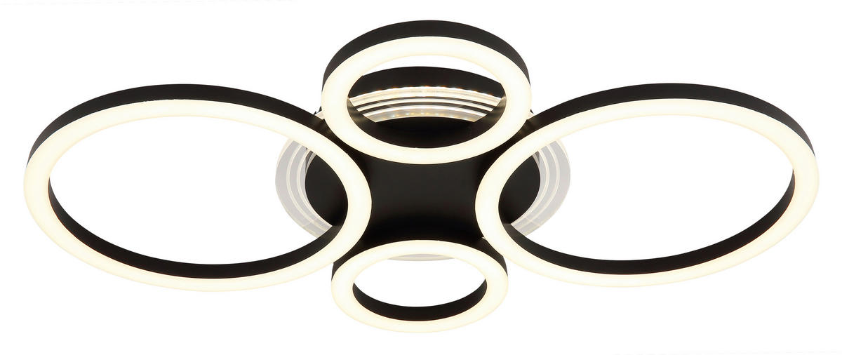 GLOBO LED-Deckenleuchte mattschwarz Metall Acryl B/H/L: ca. 35,5x6,1x53 cm LED-Deckenleuchte_Loretta - mattschwarz (53,00/35,50/6,10cm) - GLOBO