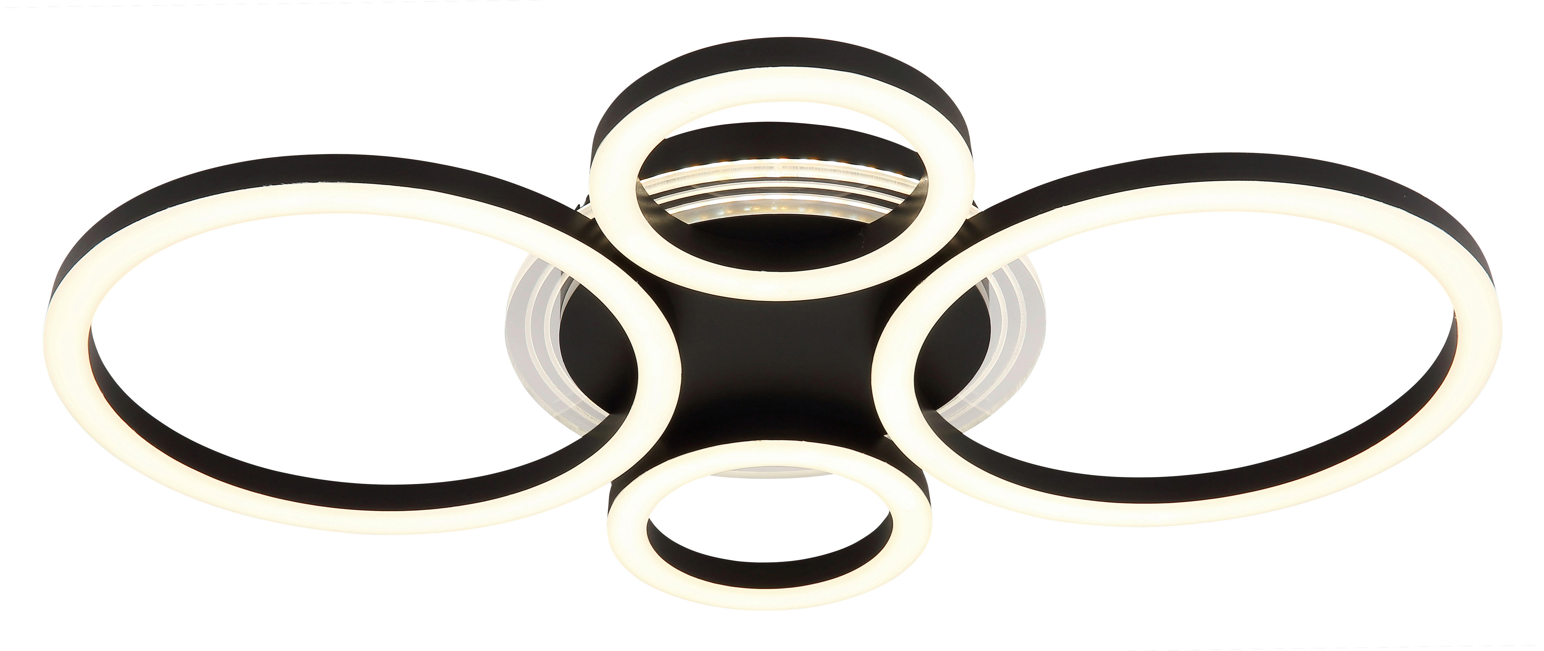 Thumbnail - GLOBO LED-Deckenleuchte mattschwarz Metall Acryl B/H/L: ca. 35,5x6,1x53 cm