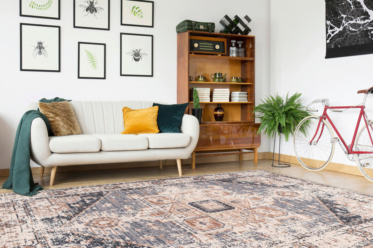 360Living Teppich Indiana braun B/L: ca. 120x170 cm Indiana - braun/grau (120,00/170,00cm) - 360Living