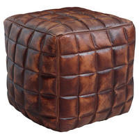 Wohnling Sitzhocker braun Leder B/H/T: ca. 39x41x39 cm Sitzwürfel - braun (39,00/41,00/39,00cm) - Wohnling