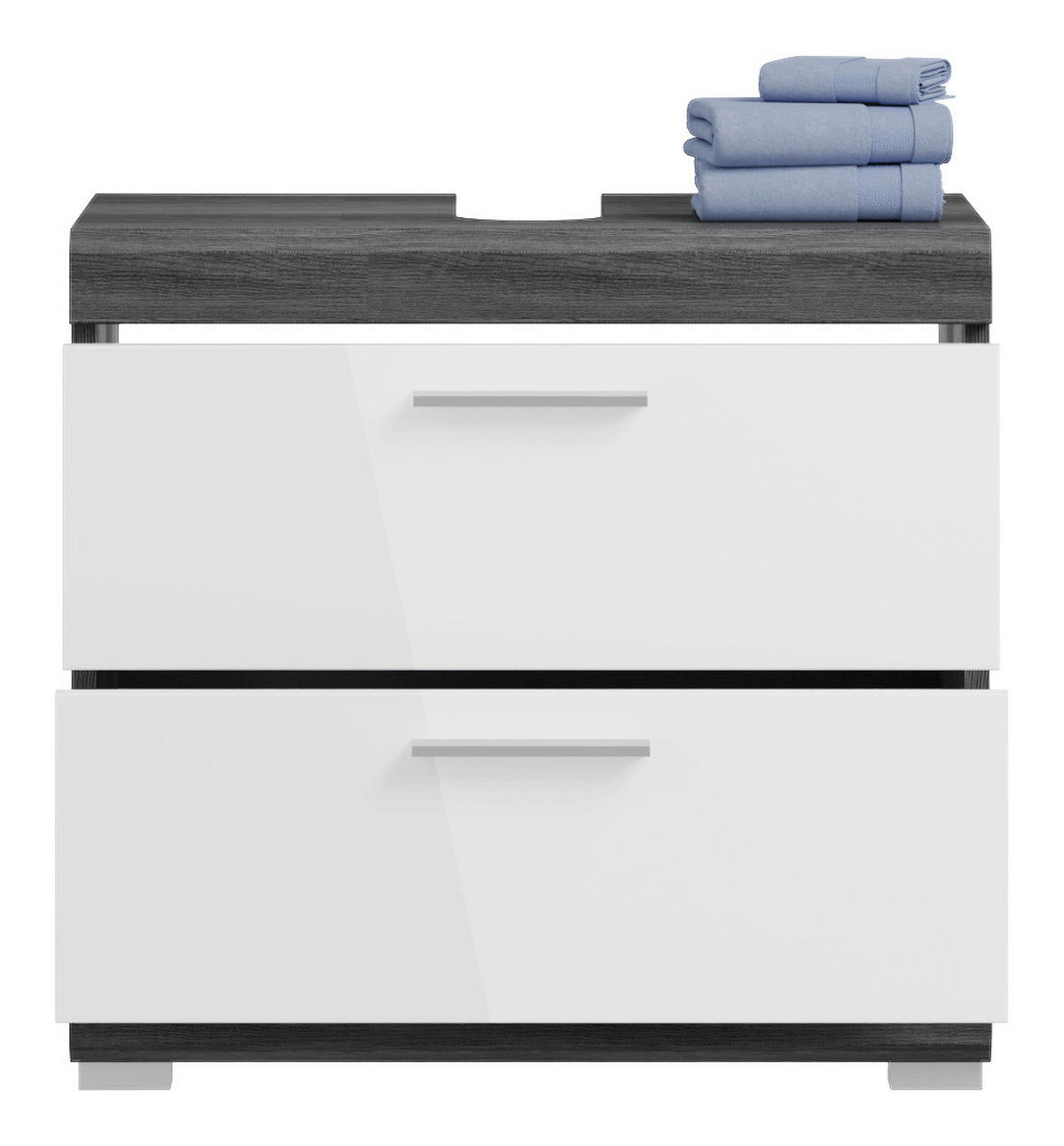 Badezimmer-Set Scout Rauchsilber Nachbildung weiß Hochglanz B/H/T: ca. 112x191x34 cm Scout - weiß (112,00/191,00/34,00cm) - xonox.home