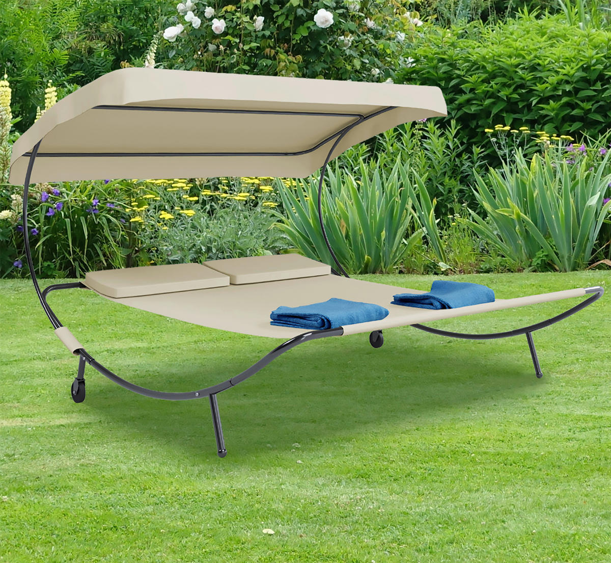 VCM Doppelliege Bindox creme Kunststoff B/H/T: ca. 130x137x200 cm Bindox - creme (130,00/137,00/200,00cm) - VCM
