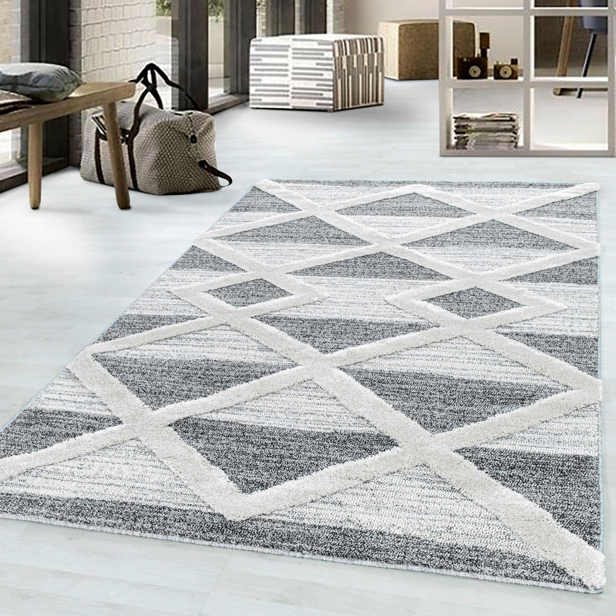 Ayyildiz Teppich PISA grau B/L: ca. 140x200 cm PISA - grau (140,00/200,00cm) - Ayyildiz