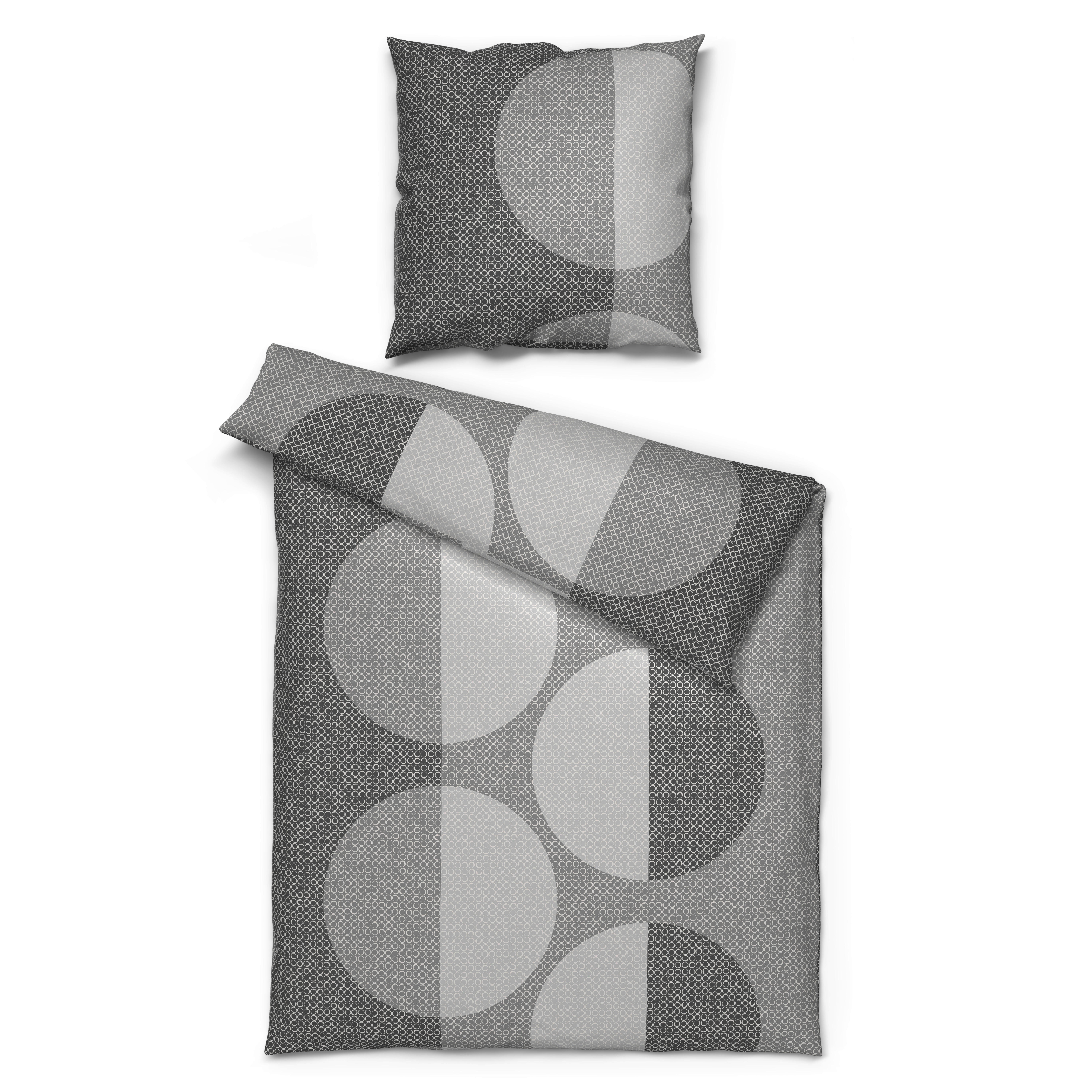 Baumwoll Bettwäsche Cotton touch Bettwäsche_Cotton-Touch Kreise - dunkelgrau (135,00/200,00cm) - Sensation