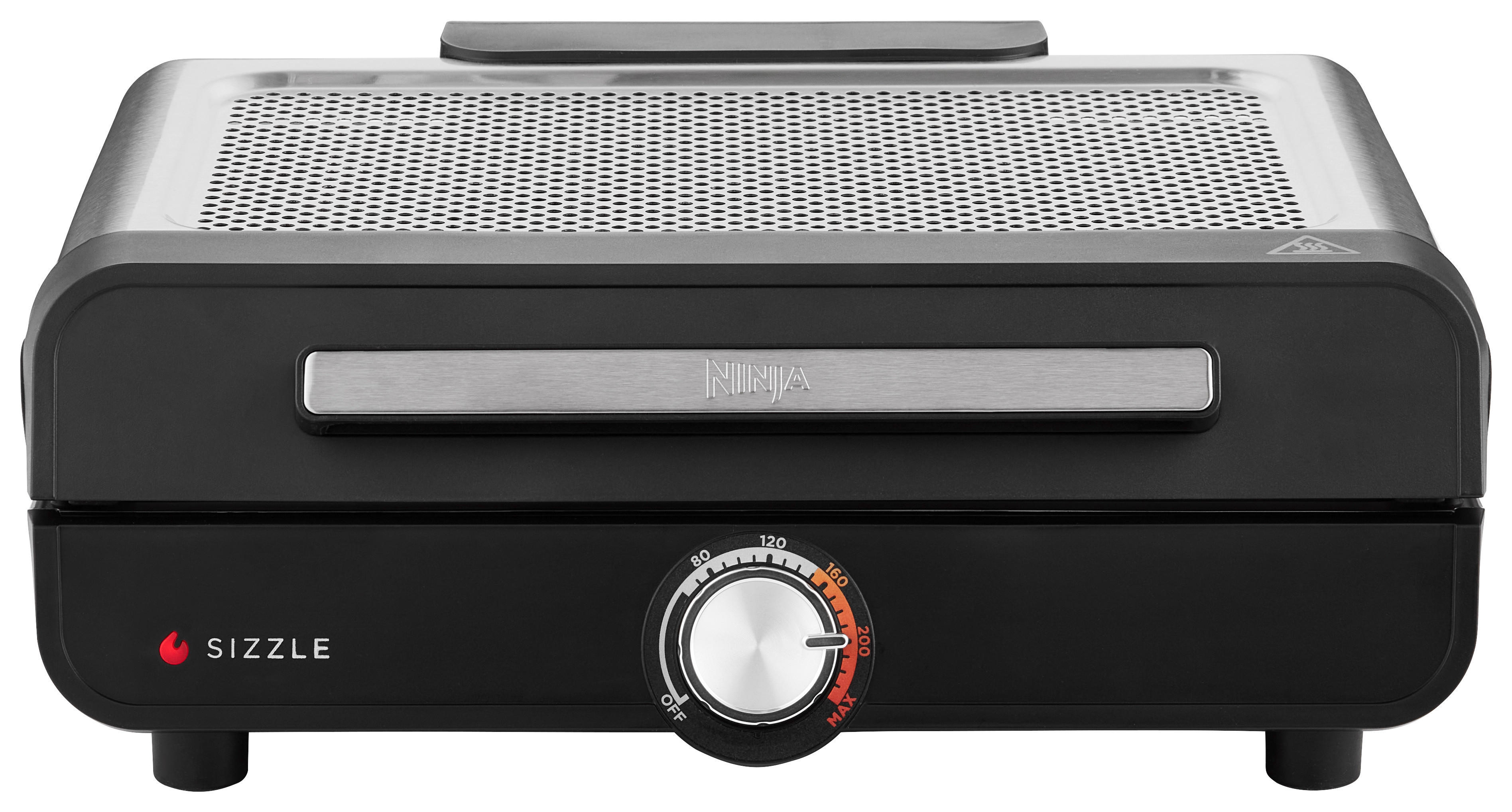 Ninja Grillplatte schwarz Edelstahl Aluminium B/H/L: ca. 7x13x37,5 cm Sizzle GR101EU - schwarz (37,50/7,00/13,00cm) - Ninja