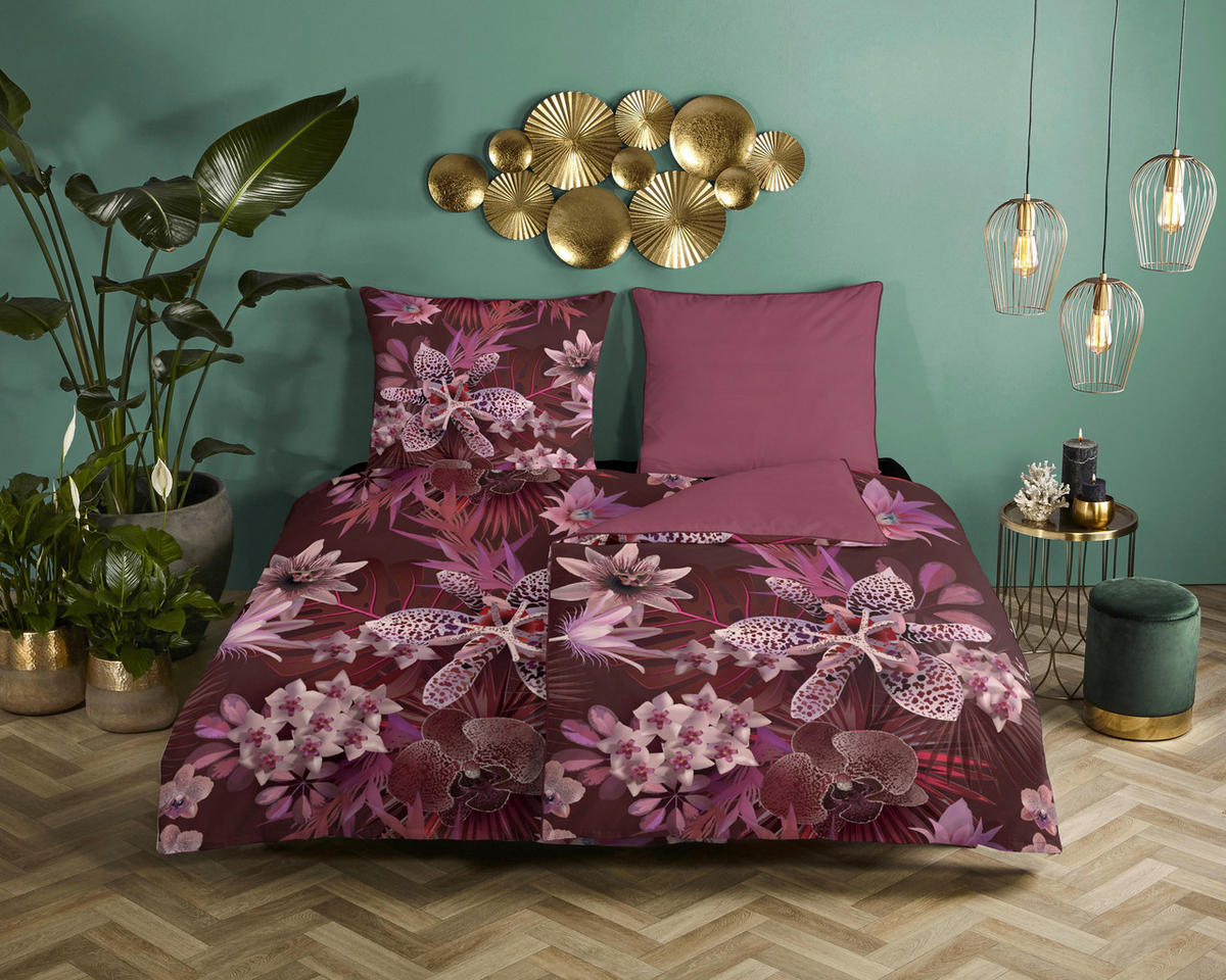 Baumwoll Bettwäsche Farze Satin Farze - bordeaux (135,00/200,00cm) - Descanso
