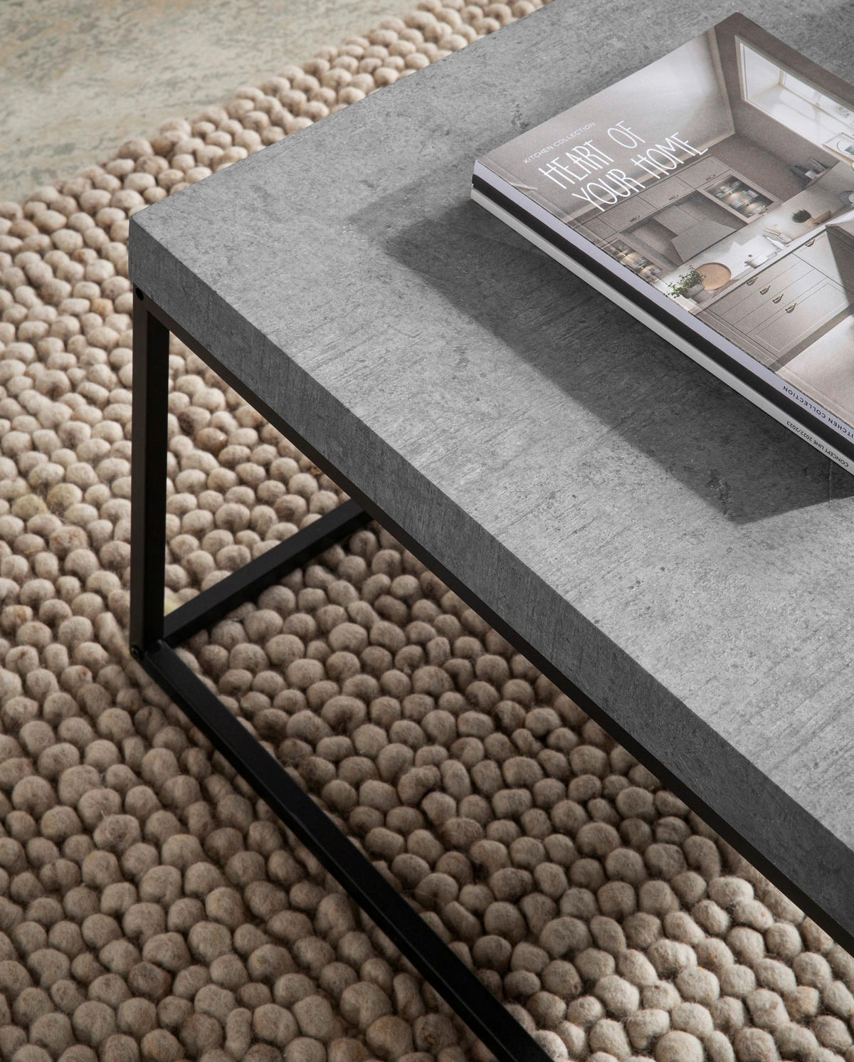 Couchtisch Beton Optik B/H/T: ca. 60x38x60 cm Couchtisch - Beton (60,00/38,00/60,00cm) - Wohnling