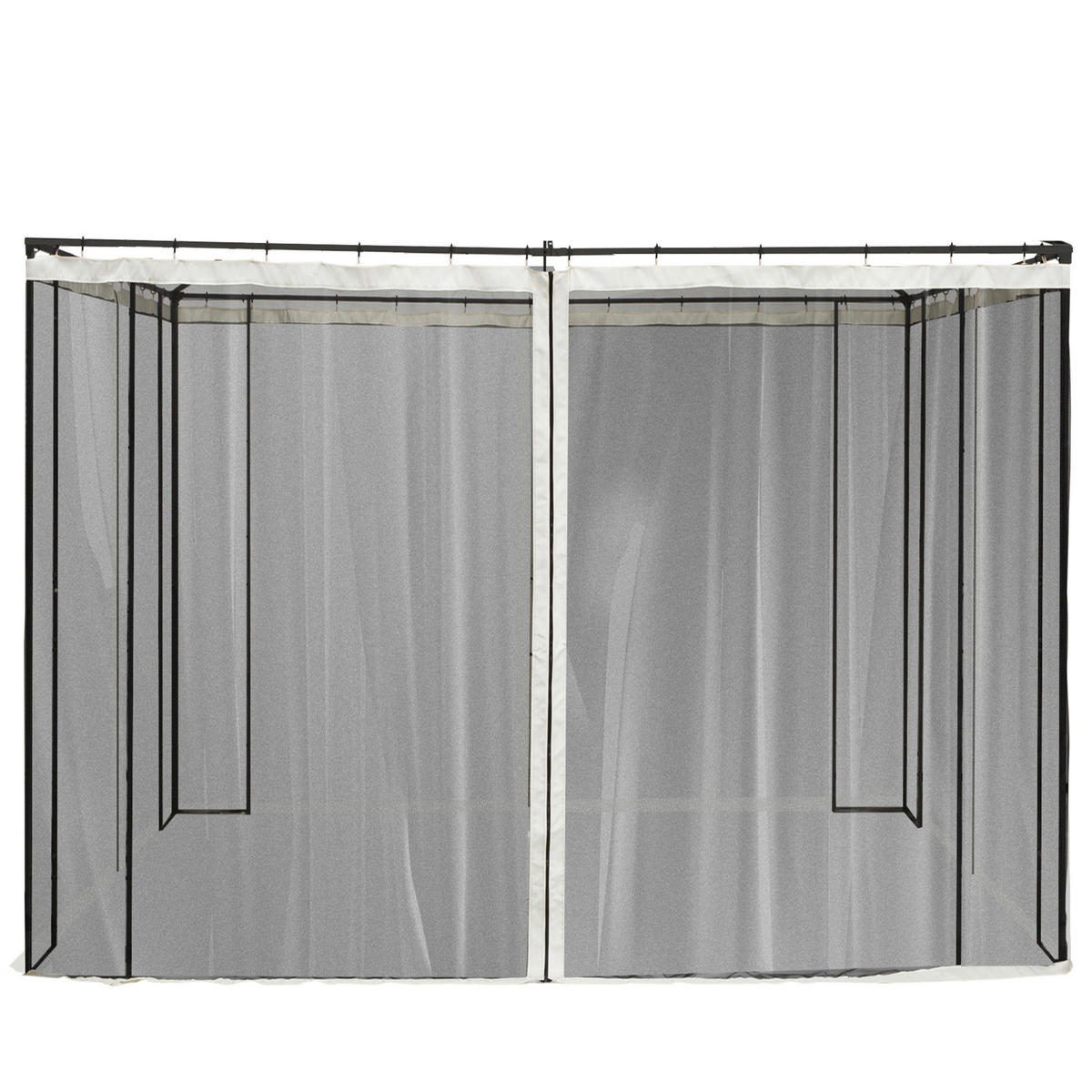 Outsunny Moskitonetz beige B/L: ca. 207x302 cm Moskitonetz - beige/schwarz (207,00/302,00cm) - Outsunny