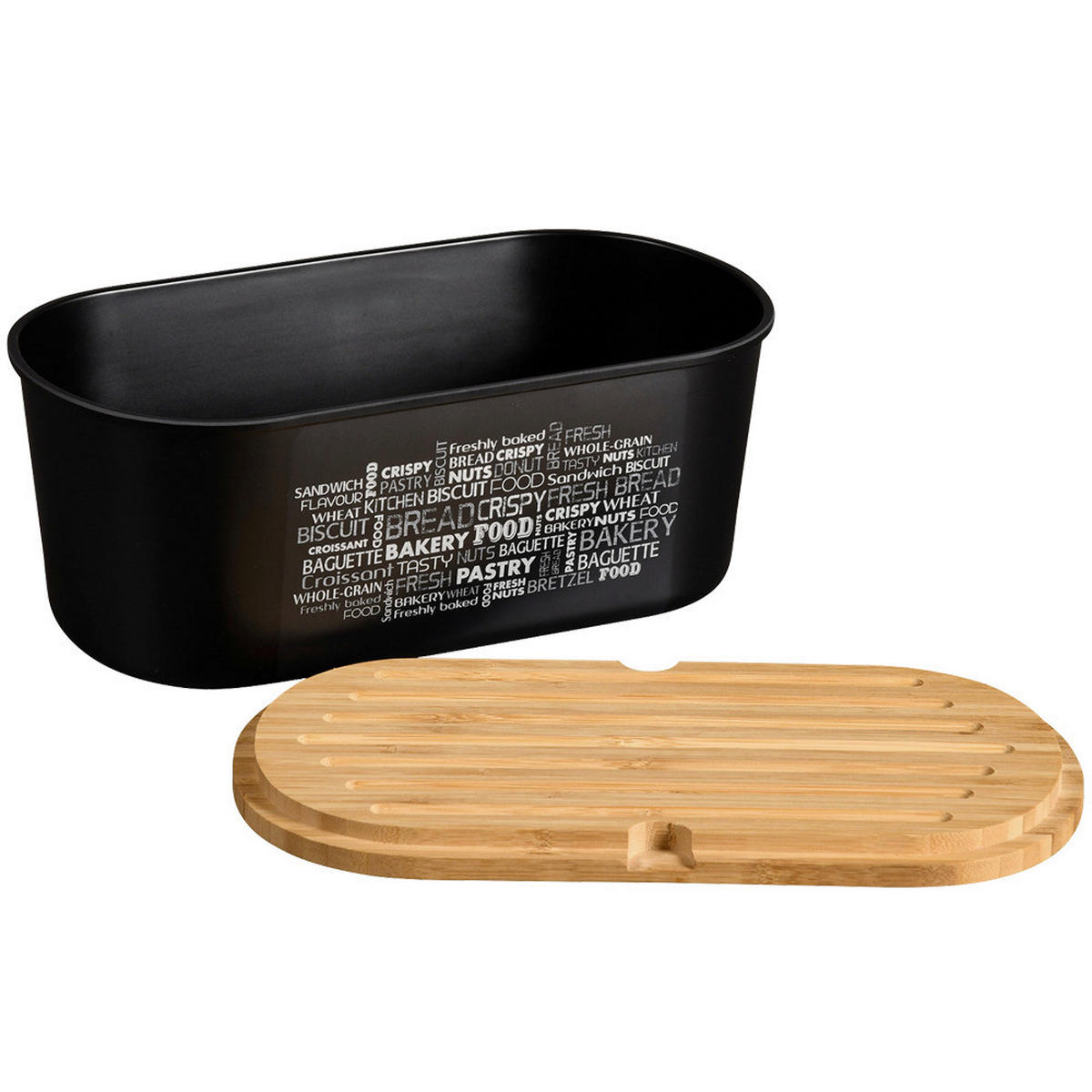 Kesper Brotbox schwarz Kunststoff B/H/L: ca. 20x14,5x34 cm Brotbox - natur/schwarz (34,00/20,00/14,50cm) - Kesper