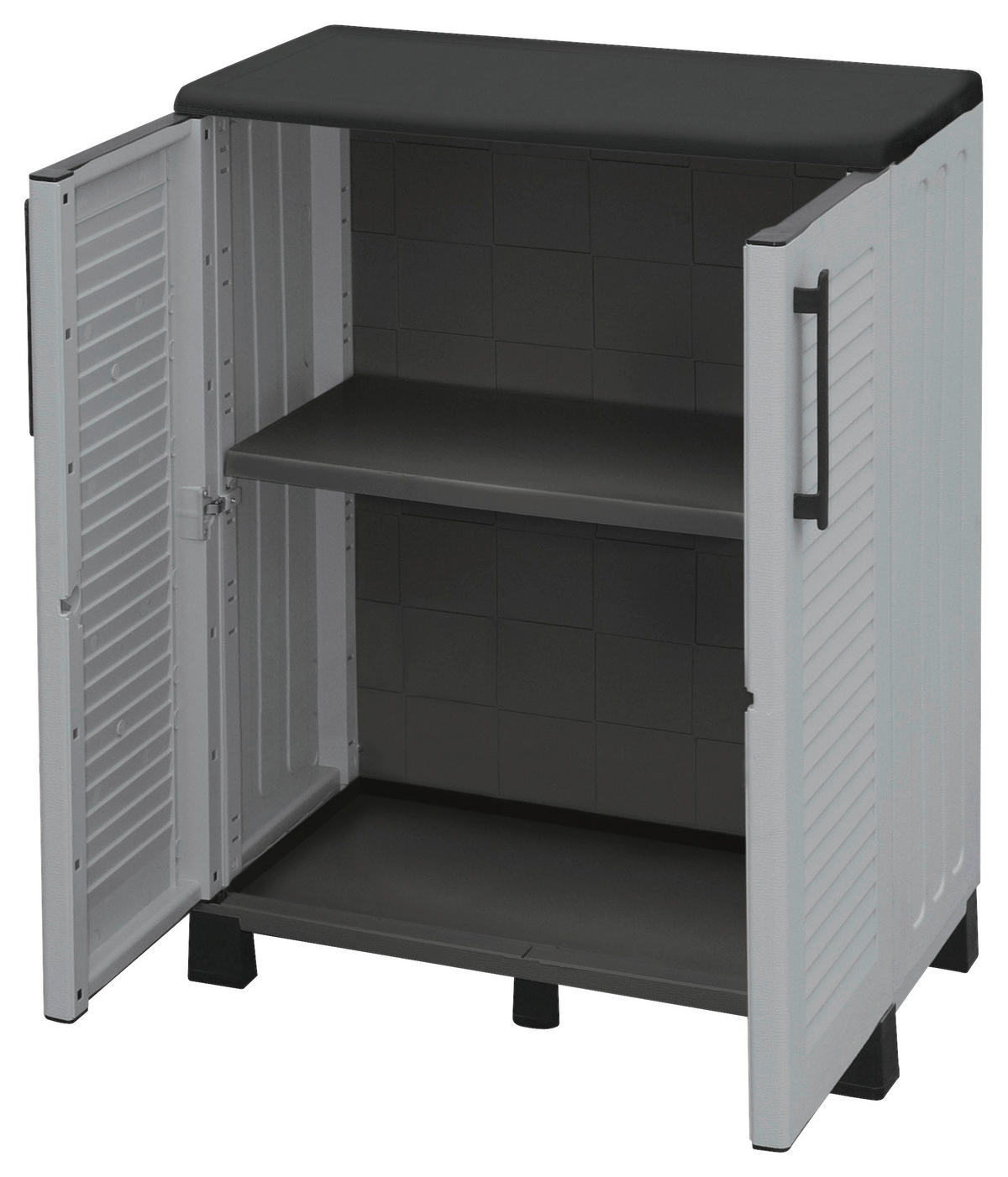 ArtPlast Kunststoffschrank Family niedrig grau Kunststoff B/H/T: ca. 68x85x37,5 cm Family niedrig - grau (68,00/85,00/37,50cm) - ArtPlast