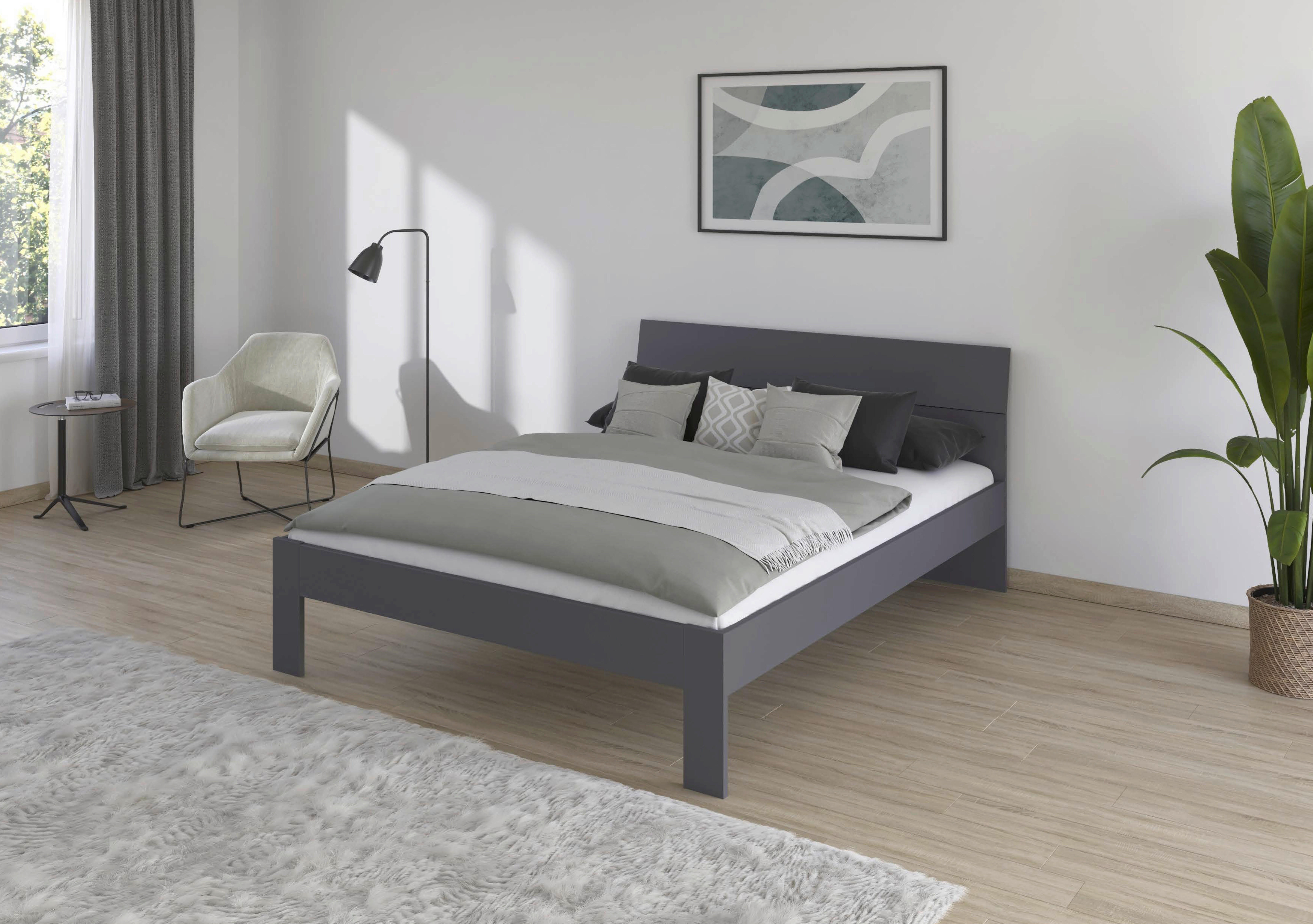 Bett Flexx grau Liegefläche B/L: ca. 140x200 cm Flexx - grau (145,00/90,00/209,00cm)