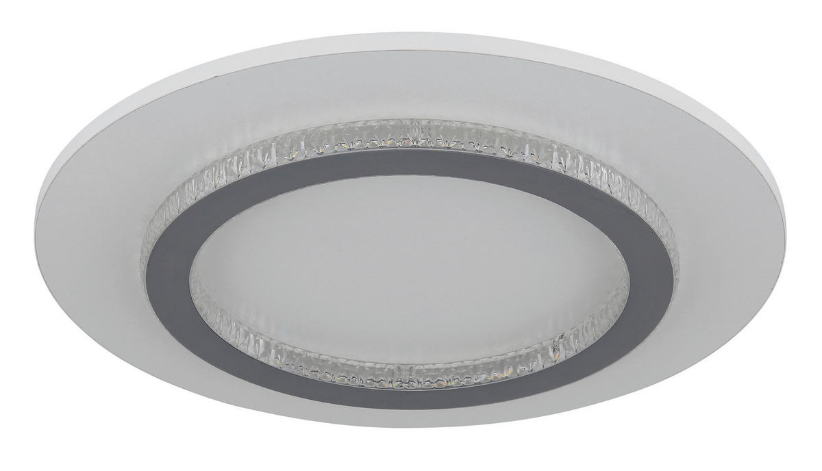 GLOBO LED-Deckenleuchte weiß hellgrau klar Metall Kunststoff H/D: ca. 5,5x35 cm 1 Brennstellen JAYDEN - klar/hellgrau (35,00/5,50cm) - GLOBO