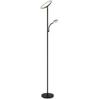 GLOBO LED-Deckenfluter Opal Chrom schwarz Metall Kunststoff H/D: ca. 179x25 cm 1 Brennstellen SKOPO - schwarz/Opal (25,00/179,00cm) - GLOBO
