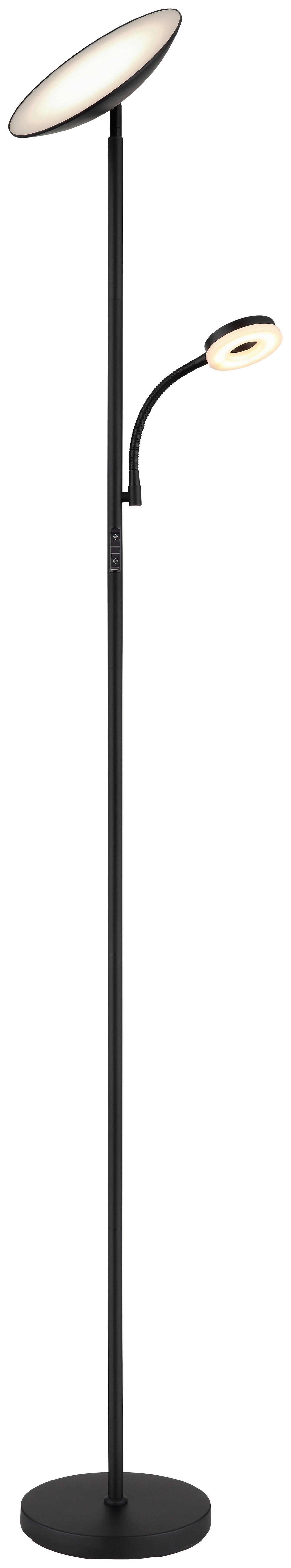 GLOBO LED-Deckenfluter Opal Chrom schwarz Metall Kunststoff H/D: ca. 179x25 cm 1 Brennstellen SKOPO - schwarz/Opal (25,00/179,00cm) - GLOBO
