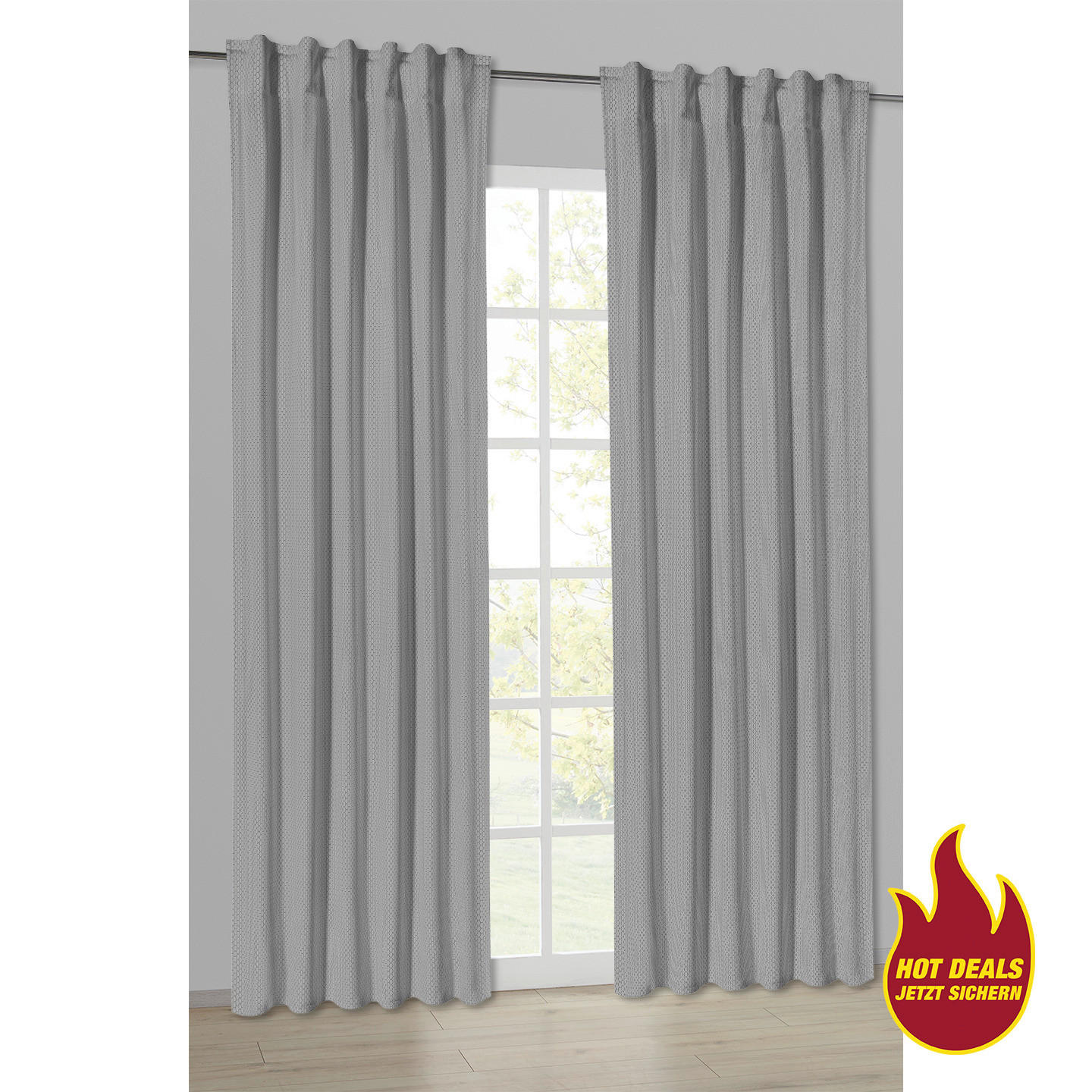 Kombivorhang Wabe silber B/L: ca. 135x245 cm Wabe - silber (135,00/245,00cm) - POCOline