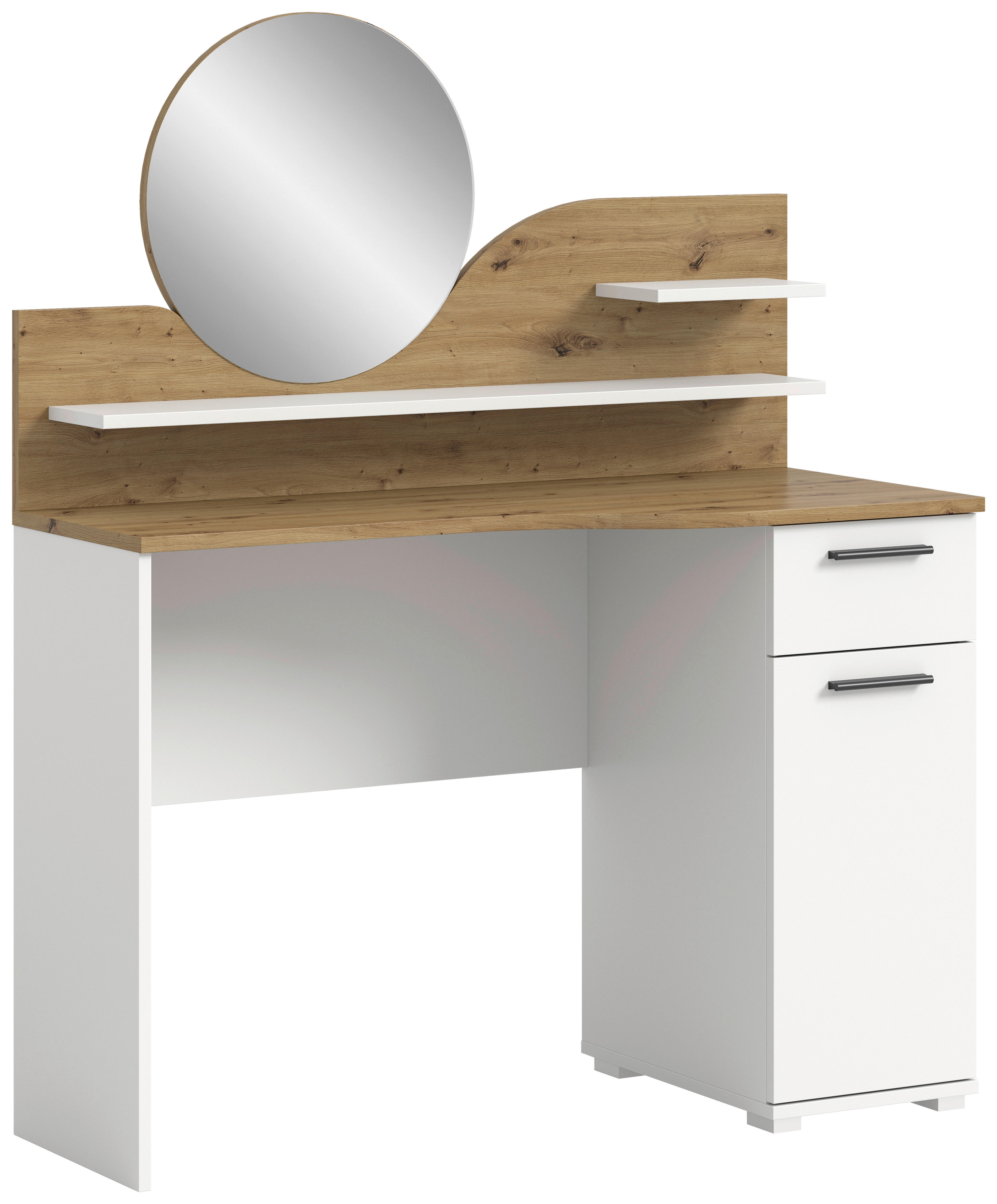 Schminktisch Vanity weiß Nox Oak Nachbildung B/H/T: ca. 110x135x46 cm